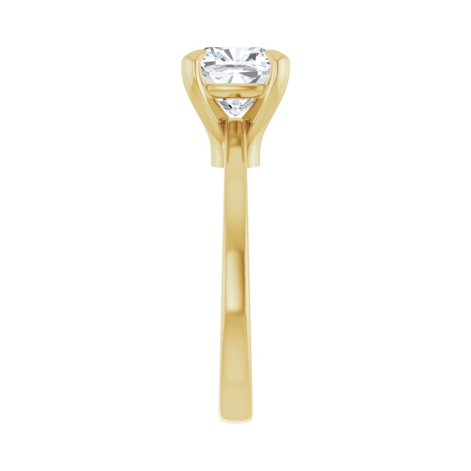 Cushion Claw-Prong Engagement Ring | Metal Type=14K Yellow Gold | Center Stone Size=2.5 CT | Image 4