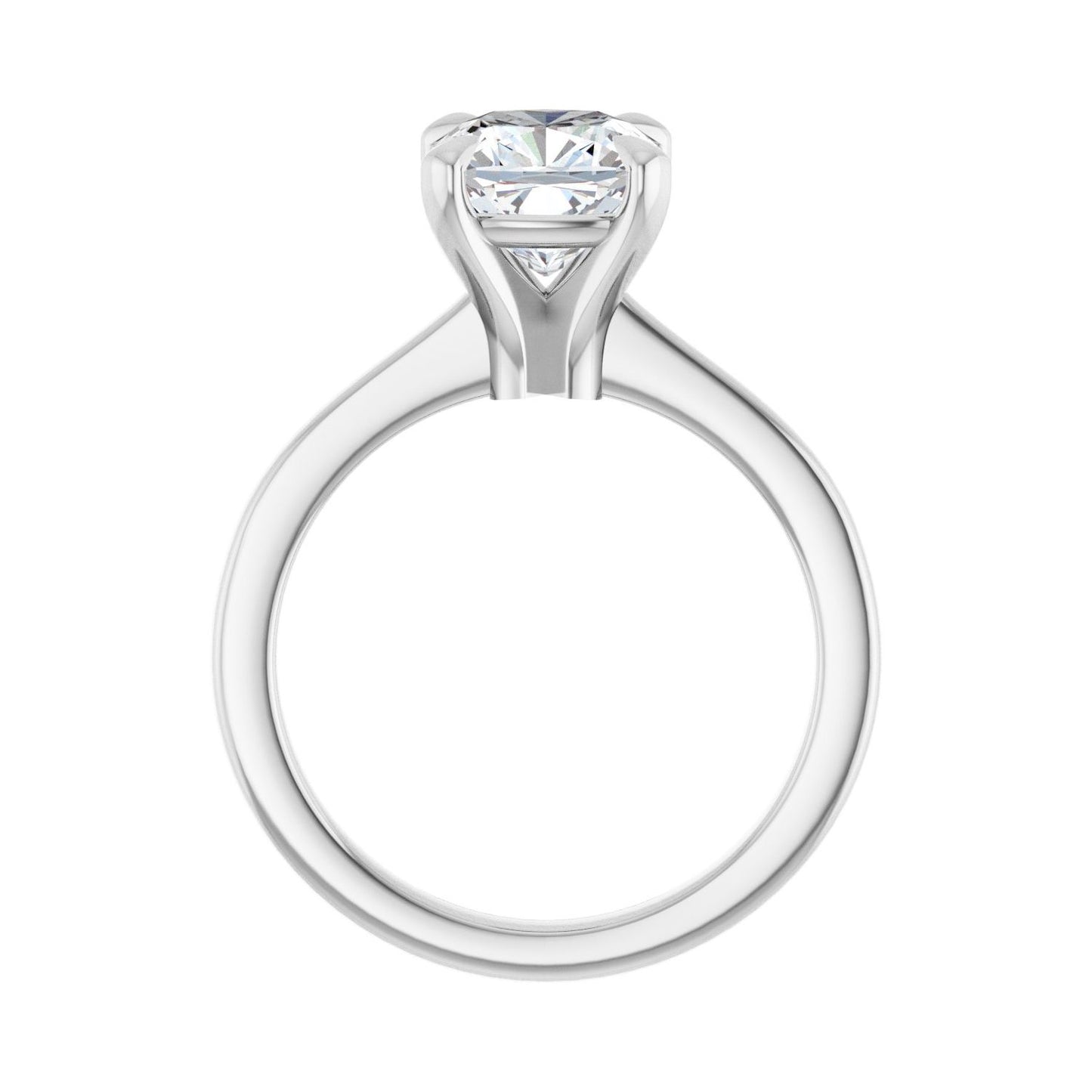 Cushion Claw-Prong Engagement Ring | Metal Type=14K White Gold | Center Stone Size=2.5 CT | Image 2