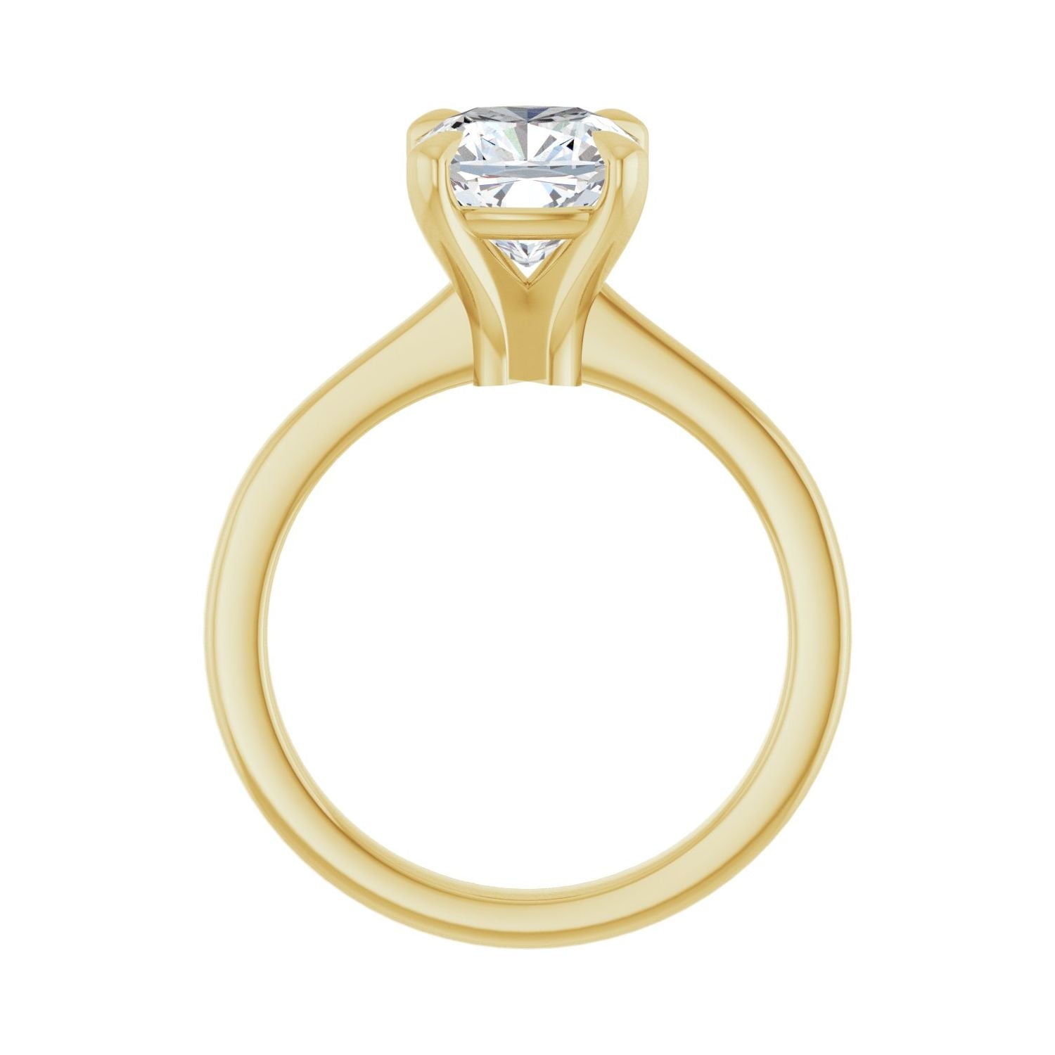 Cushion Claw-Prong Engagement Ring | Metal Type=14K Yellow Gold | Center Stone Size=2.5 CT | Image 2