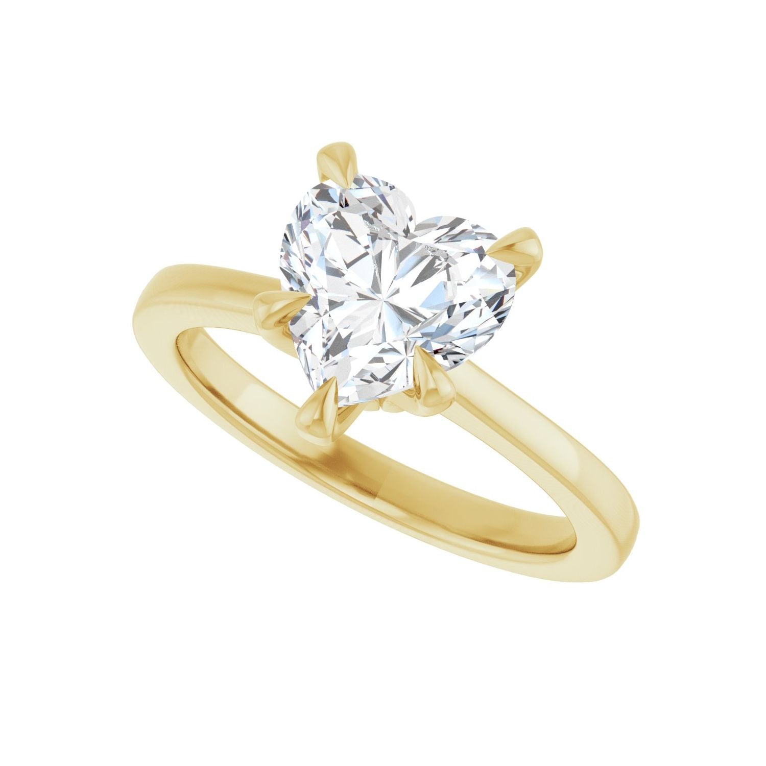 Heart Claw-Prong Engagement Ring | Metal Type=14K Yellow Gold | Center Stone Size=1.5 CT | Image 5