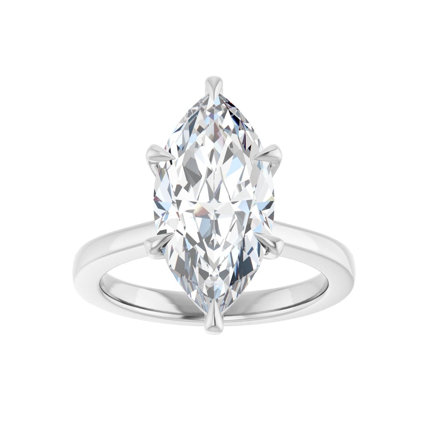 Marquise Claw-Prong Engagement Ring | Metal Type=14K White Gold | Center Stone Size=3 CT | Image 3