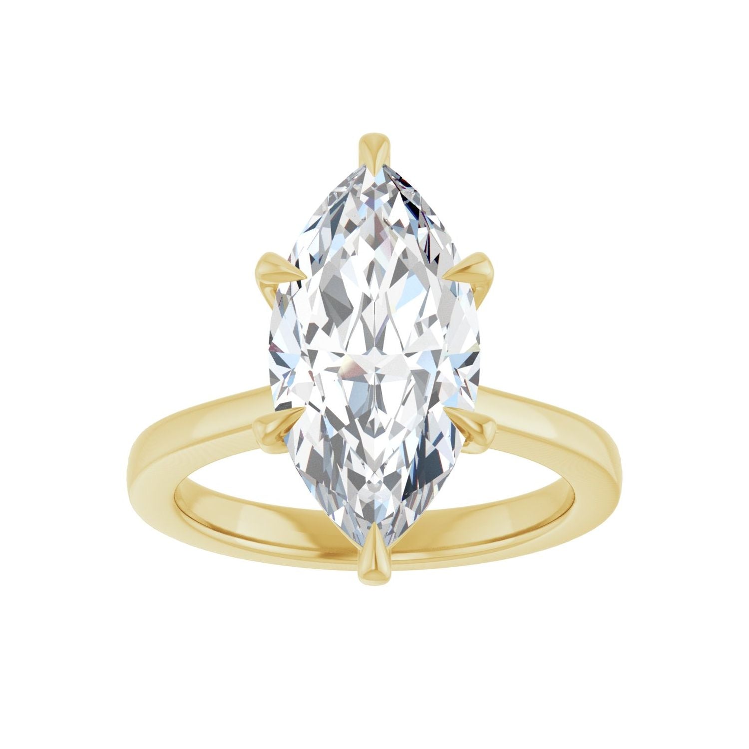 Marquise Claw-Prong Engagement Ring | Metal Type=14K Yellow Gold | Center Stone Size=3 CT | Image 3