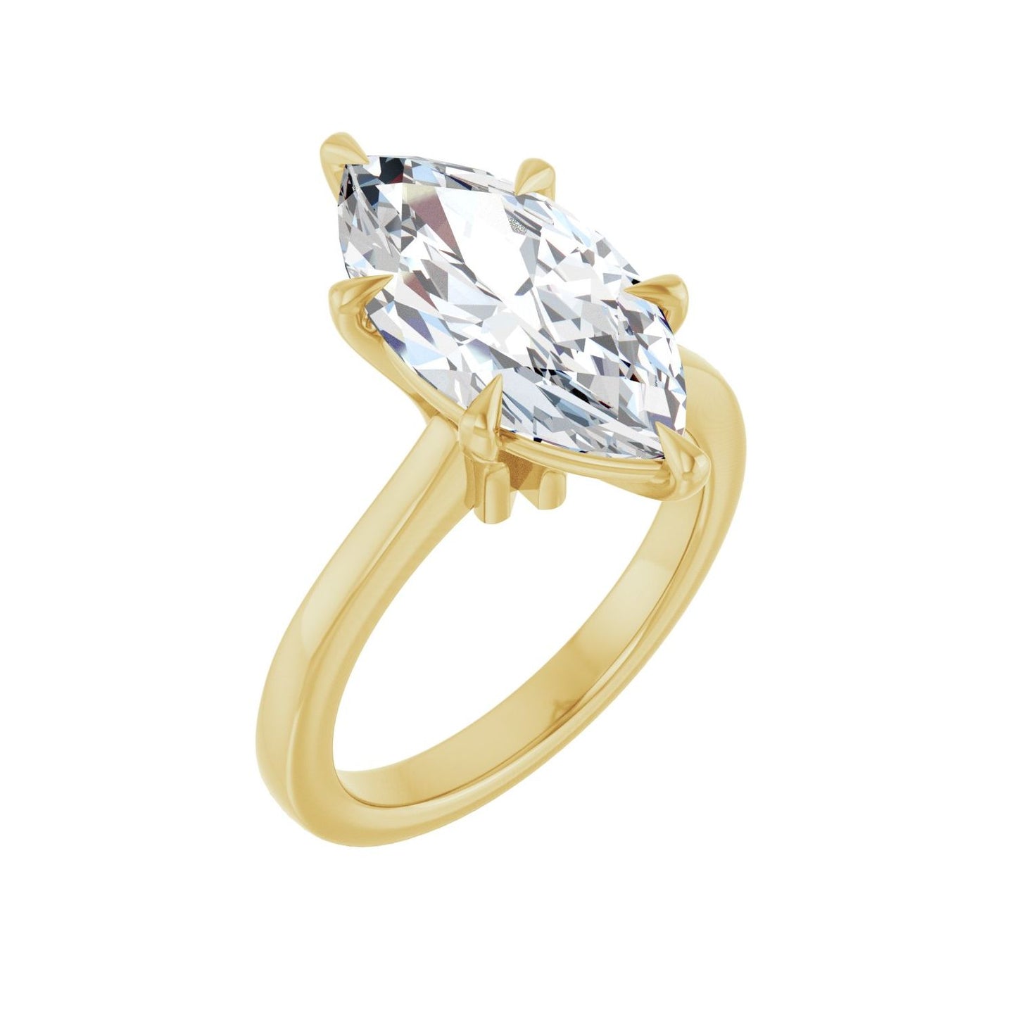 Marquise Claw-Prong Engagement Ring | Metal Type=14K Yellow Gold | Center Stone Size=3 CT | Image 1