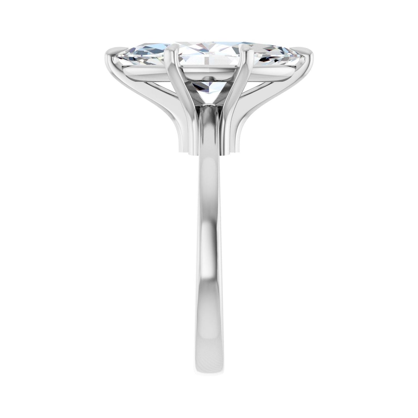 Marquise Claw-Prong Engagement Ring | Metal Type=14K White Gold | Center Stone Size=3 CT | Image 4