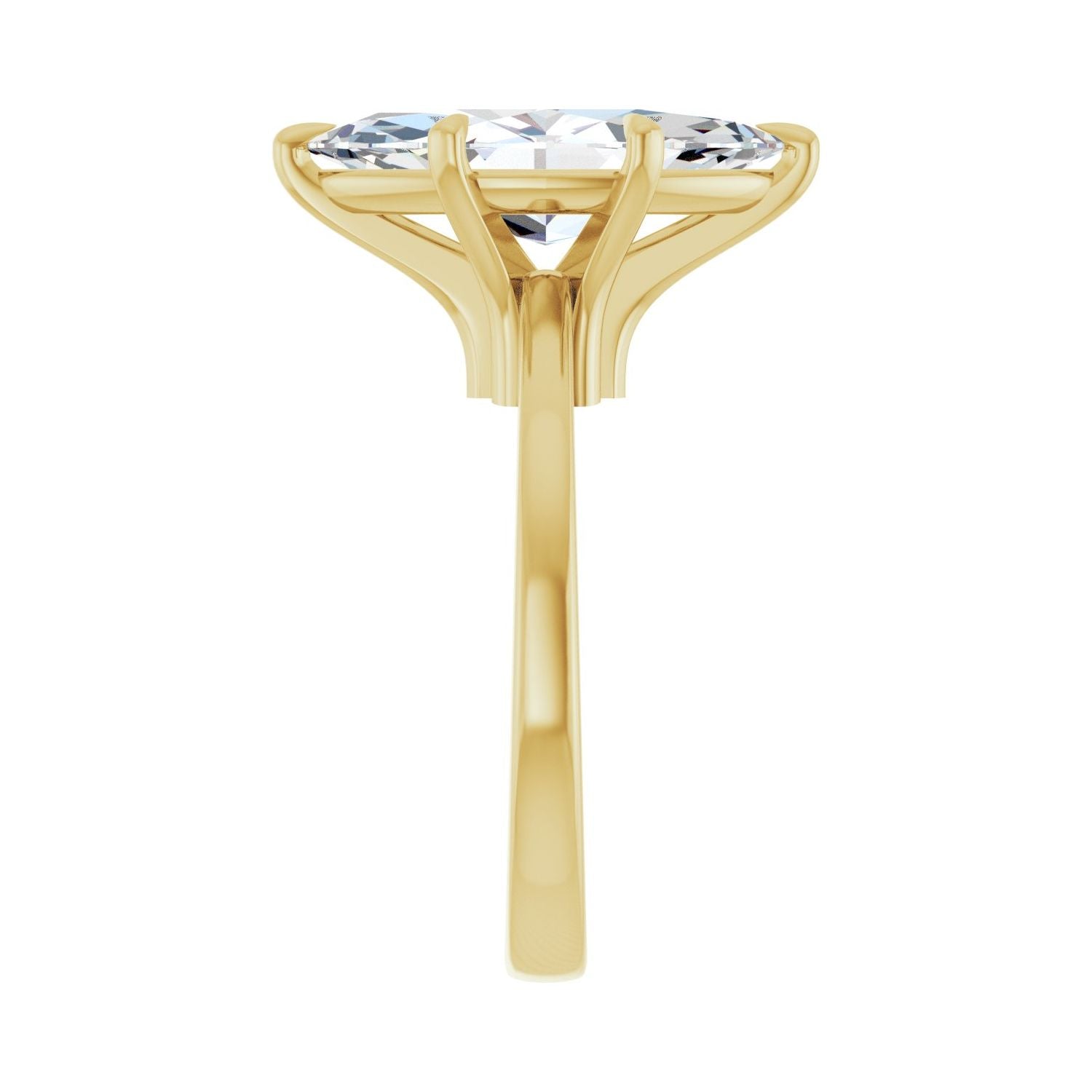 Marquise Claw-Prong Engagement Ring | Metal Type=14K Yellow Gold | Center Stone Size=3 CT | Image 4