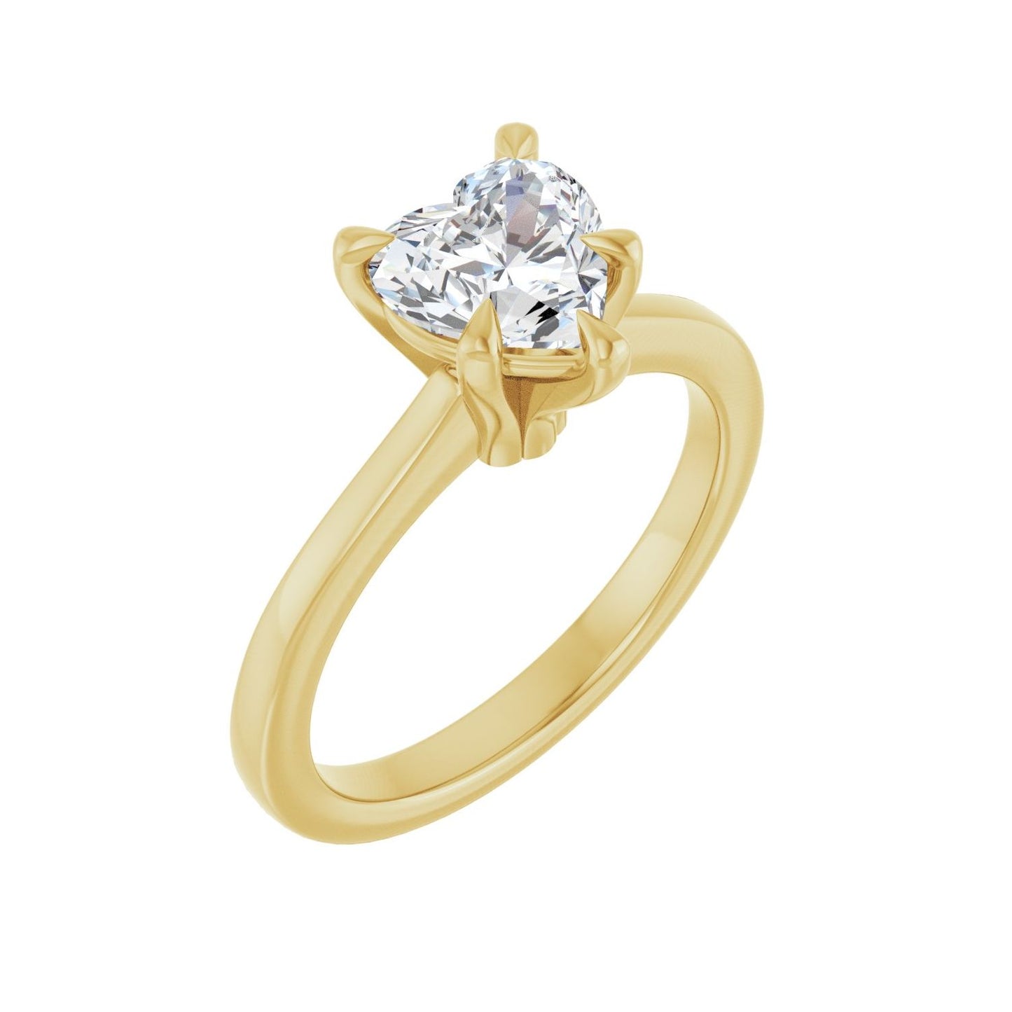 Heart Claw-Prong Engagement Ring | Metal Type=14K Yellow Gold | Center Stone Size=1 CT | Image 1