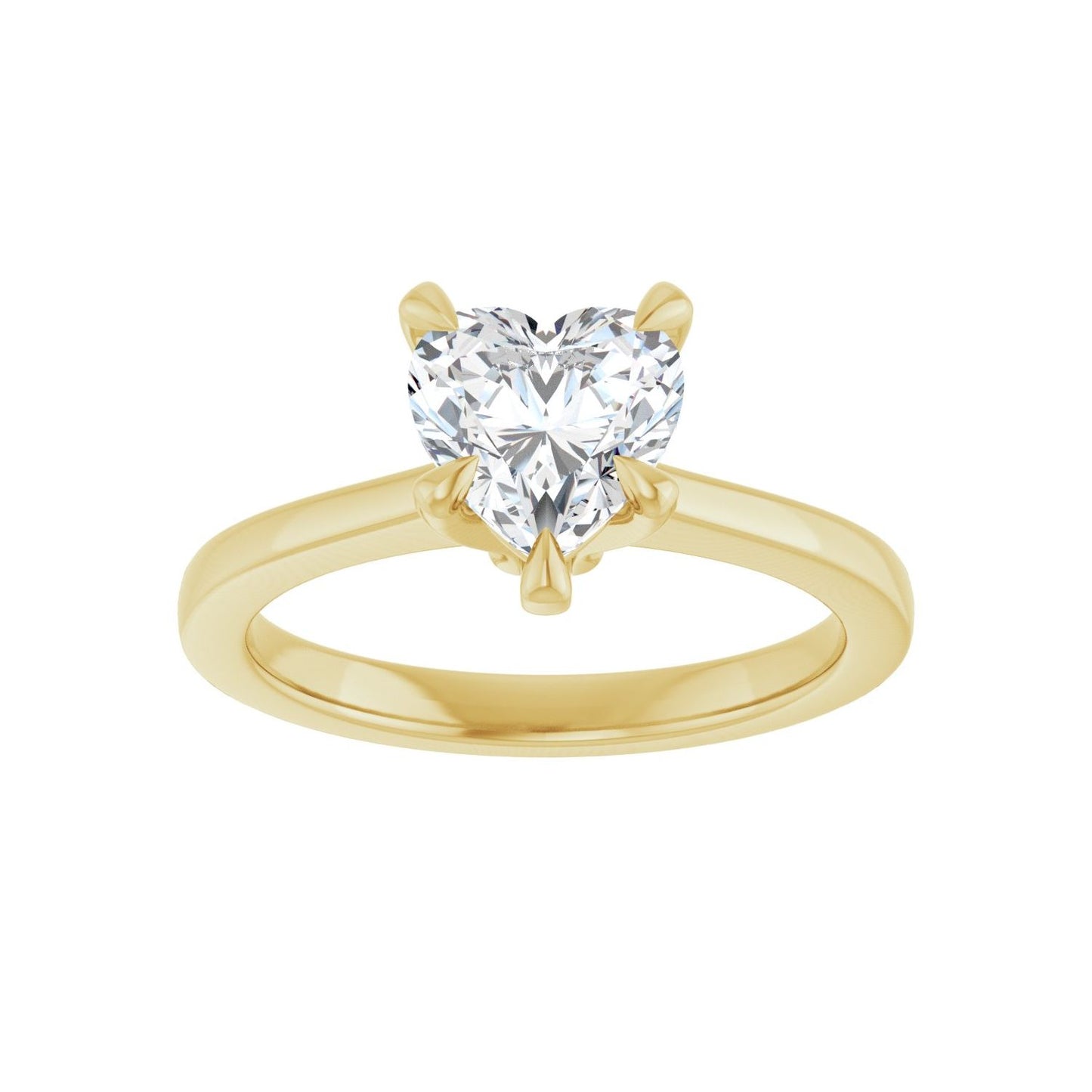 Heart Claw-Prong Engagement Ring | Metal Type=14K Yellow Gold | Center Stone Size=1 CT | Image 3