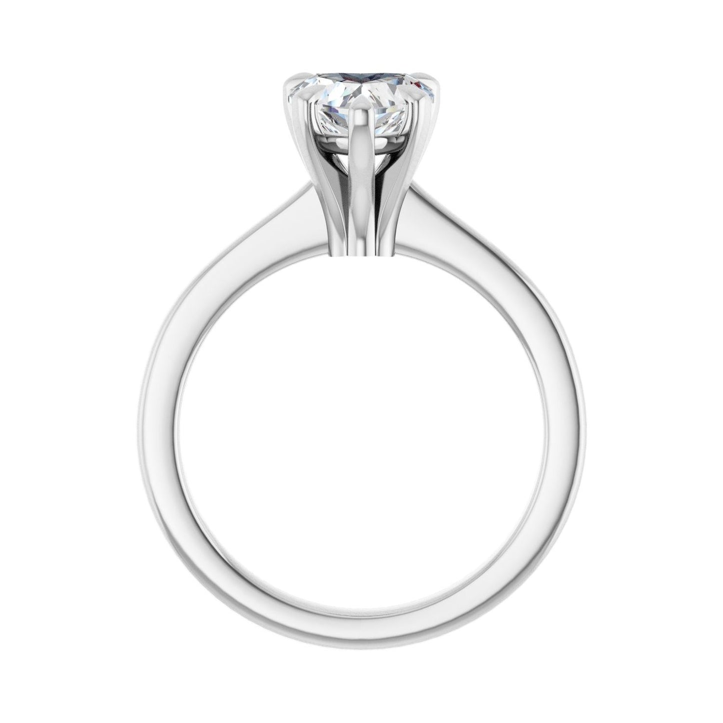 Heart Claw-Prong Engagement Ring | Metal Type=14K White Gold | Center Stone Size=1 CT | Image 2