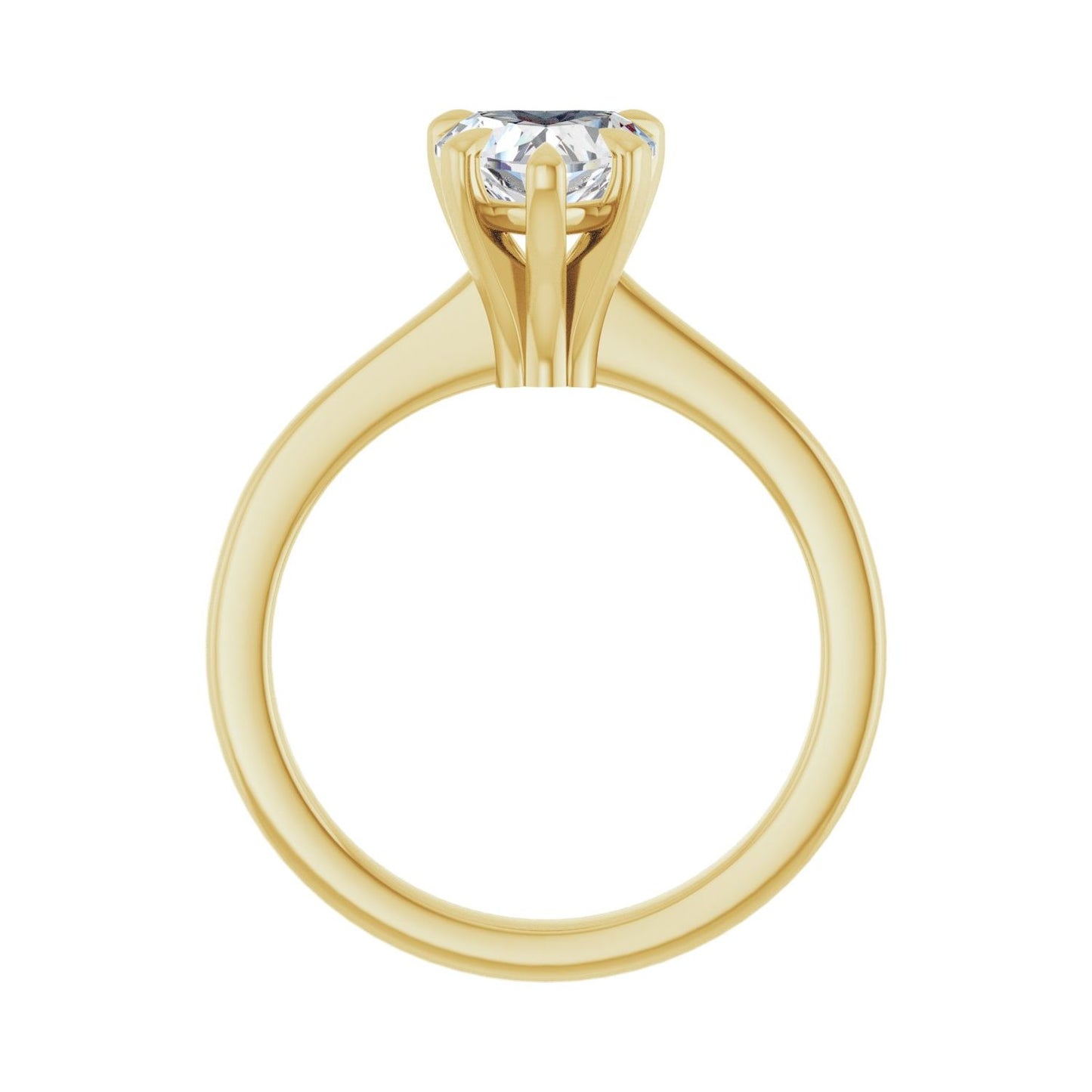 Heart Claw-Prong Engagement Ring | Metal Type=14K Yellow Gold | Center Stone Size=1 CT | Image 2