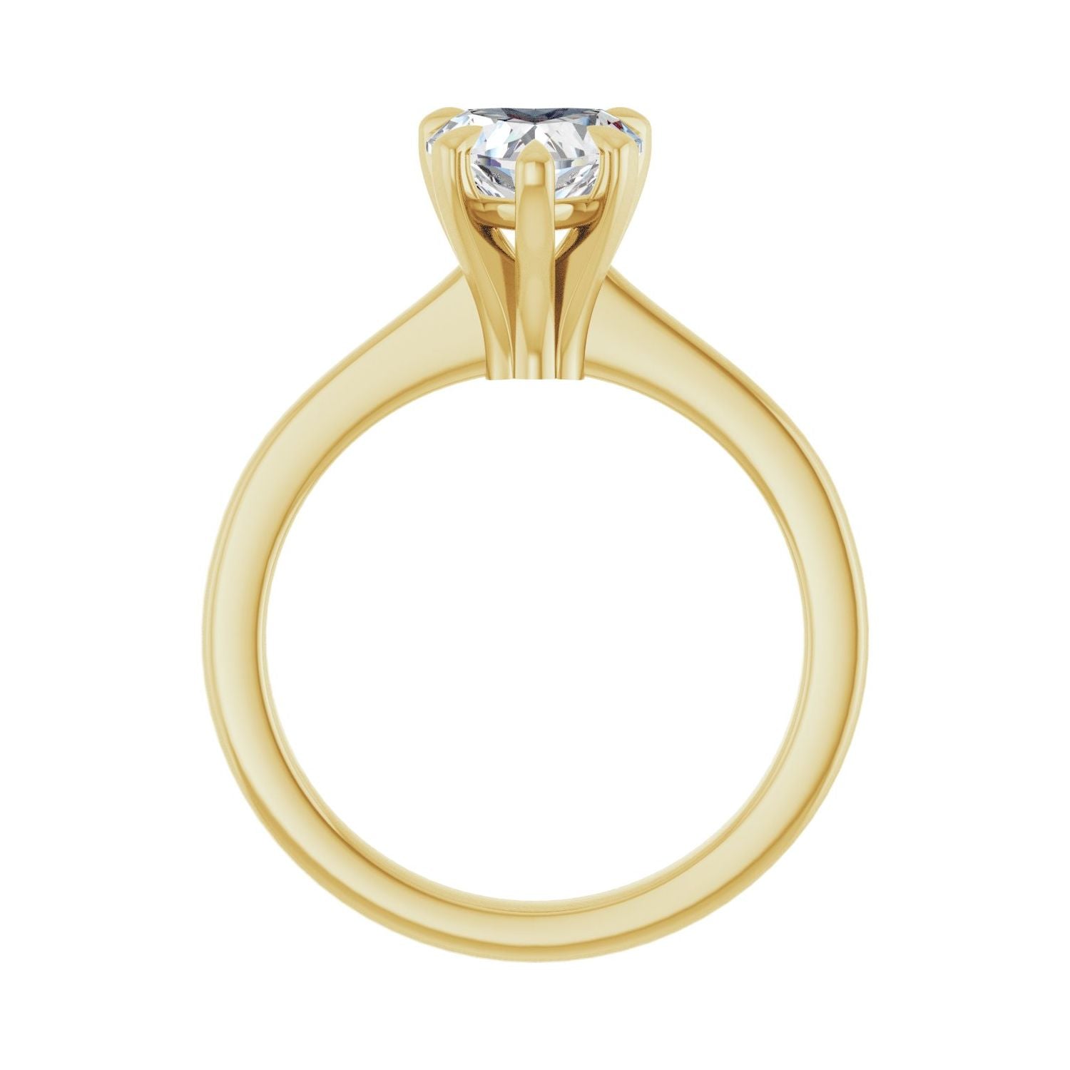 Heart Claw-Prong Engagement Ring | Metal Type=14K Yellow Gold | Center Stone Size=1 CT | Image 2