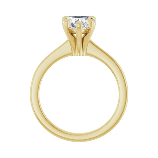 Heart Claw-Prong Engagement Ring | Metal Type=14K Yellow Gold | Center Stone Size=1 CT | Image 2