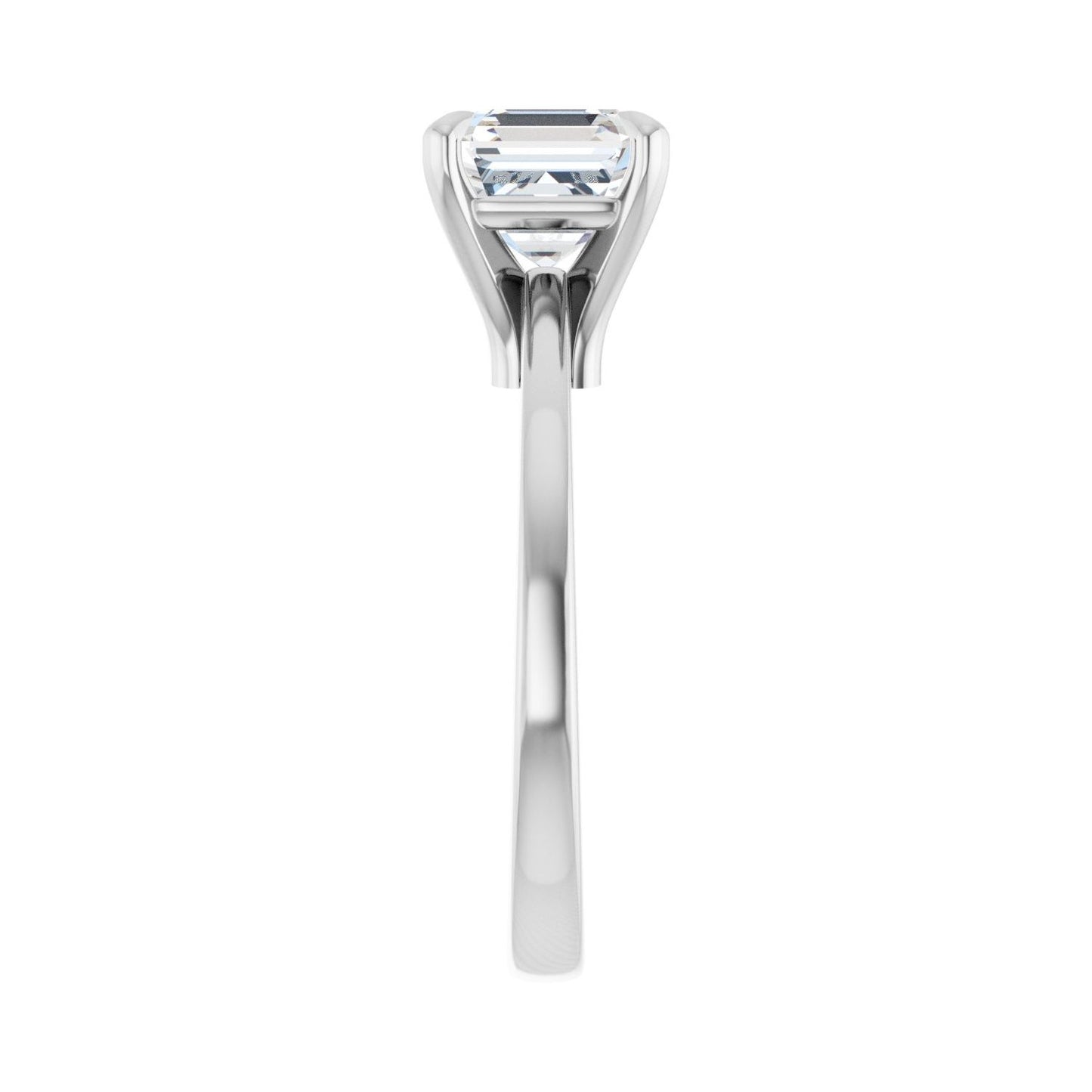 Asscher Claw-Prong Engagement Ring | Metal Type=14K White Gold | Center Stone Size=2 CT | Image 4