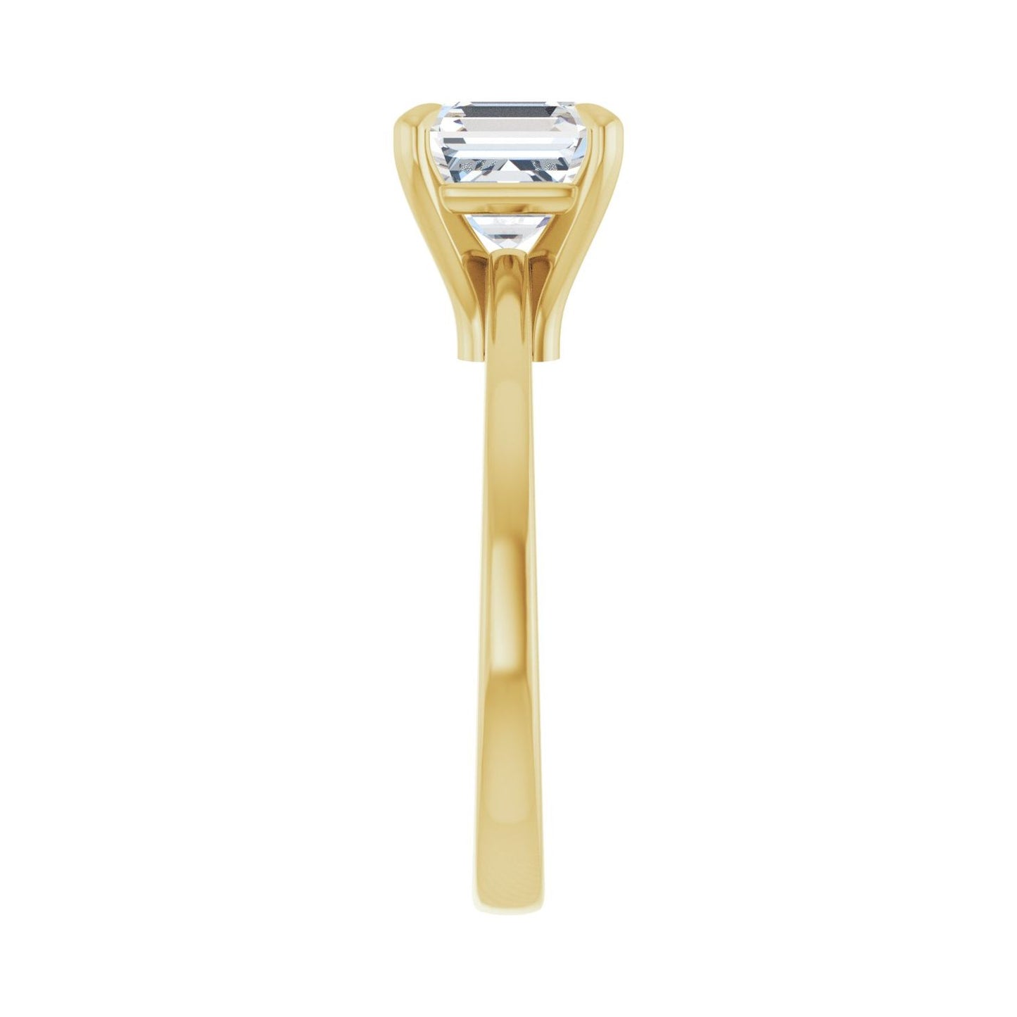 Asscher Claw-Prong Engagement Ring | Metal Type=14K Yellow Gold | Center Stone Size=2 CT | Image 4