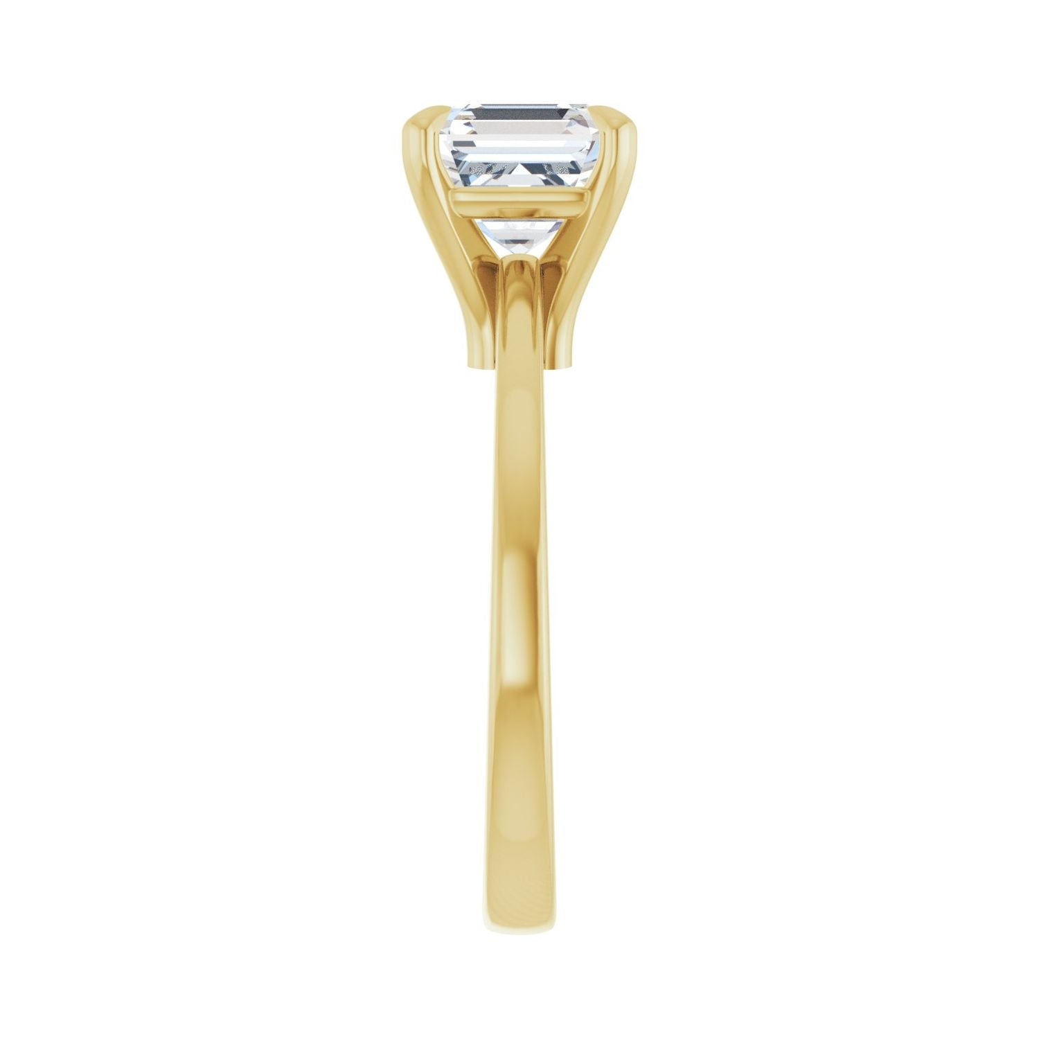 Asscher Claw-Prong Engagement Ring | Metal Type=14K Yellow Gold | Center Stone Size=2 CT | Image 4