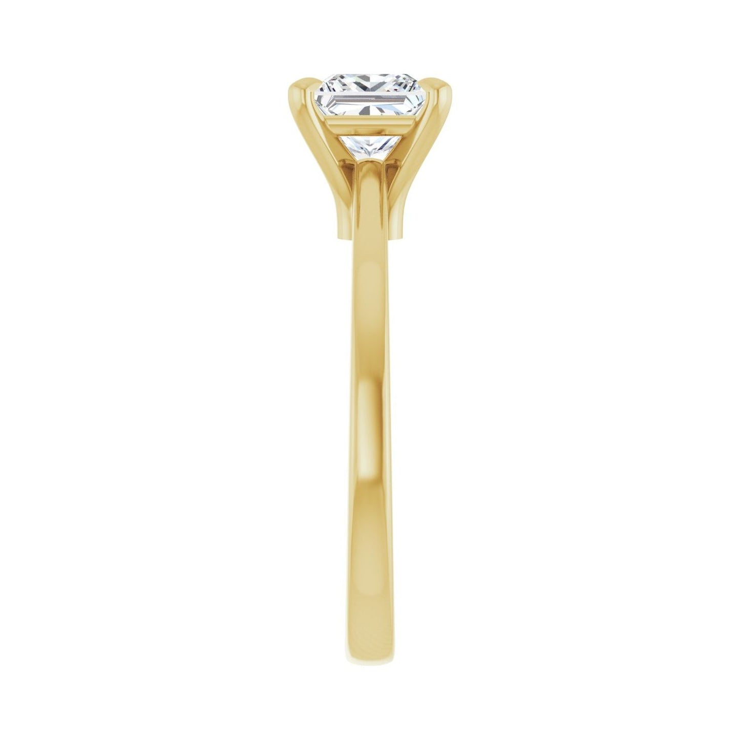 Square Claw-Prong Engagement Ring | Metal Type=14K Yellow Gold | Center Stone Size=1 CT | Image 4