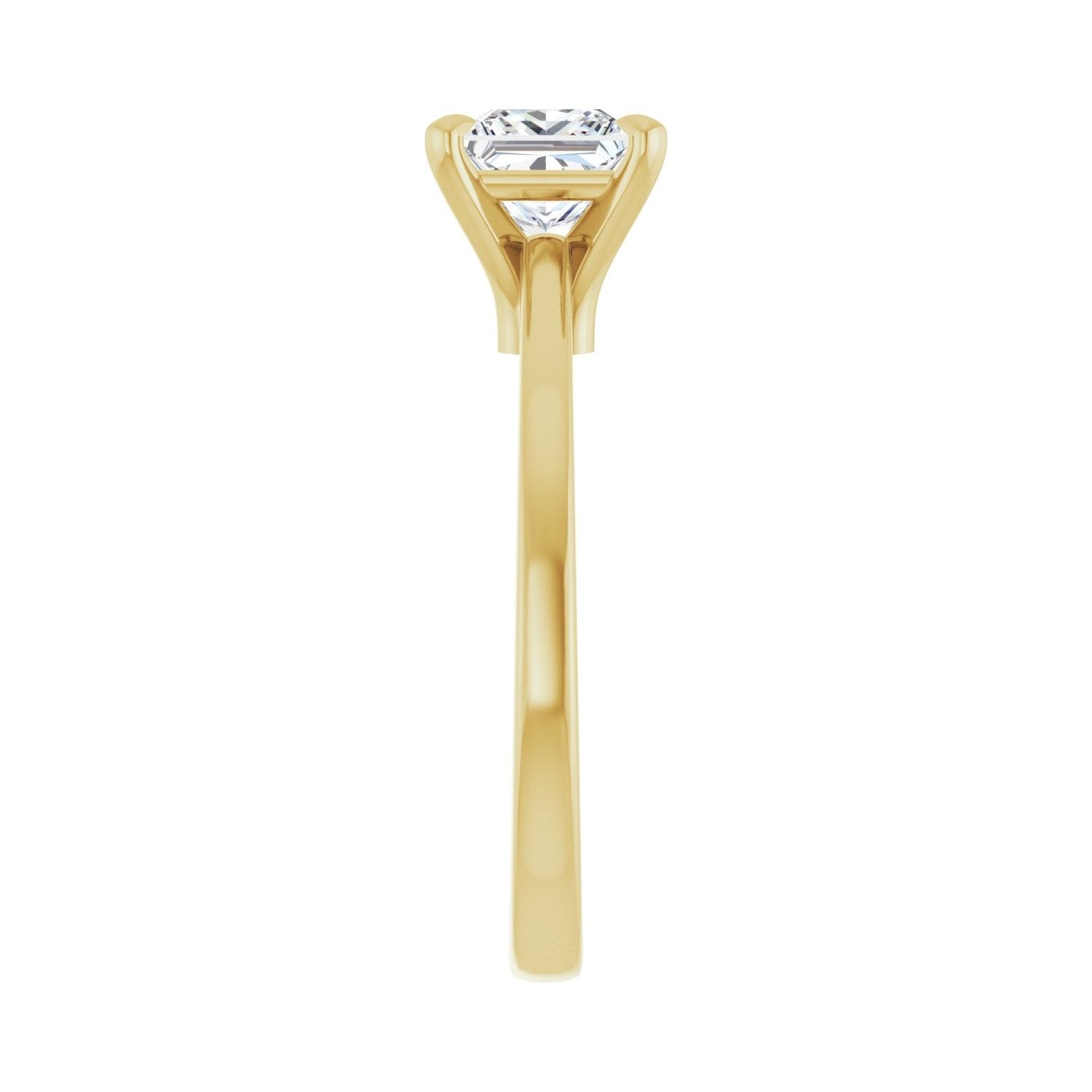 Square Claw-Prong Engagement Ring | Metal Type=14K Yellow Gold | Center Stone Size=1 CT | Image 4
