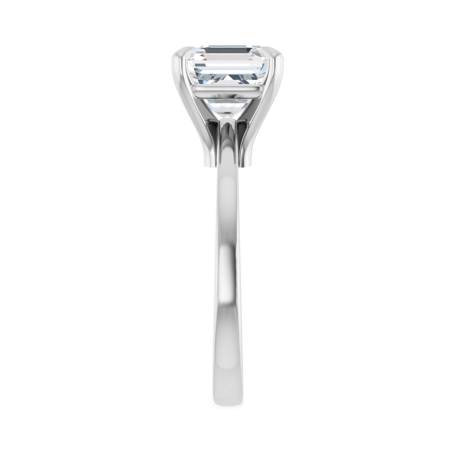 Asscher Claw-Prong Engagement Ring | Metal Type=14K White Gold | Center Stone Size=3 CT | Image 4