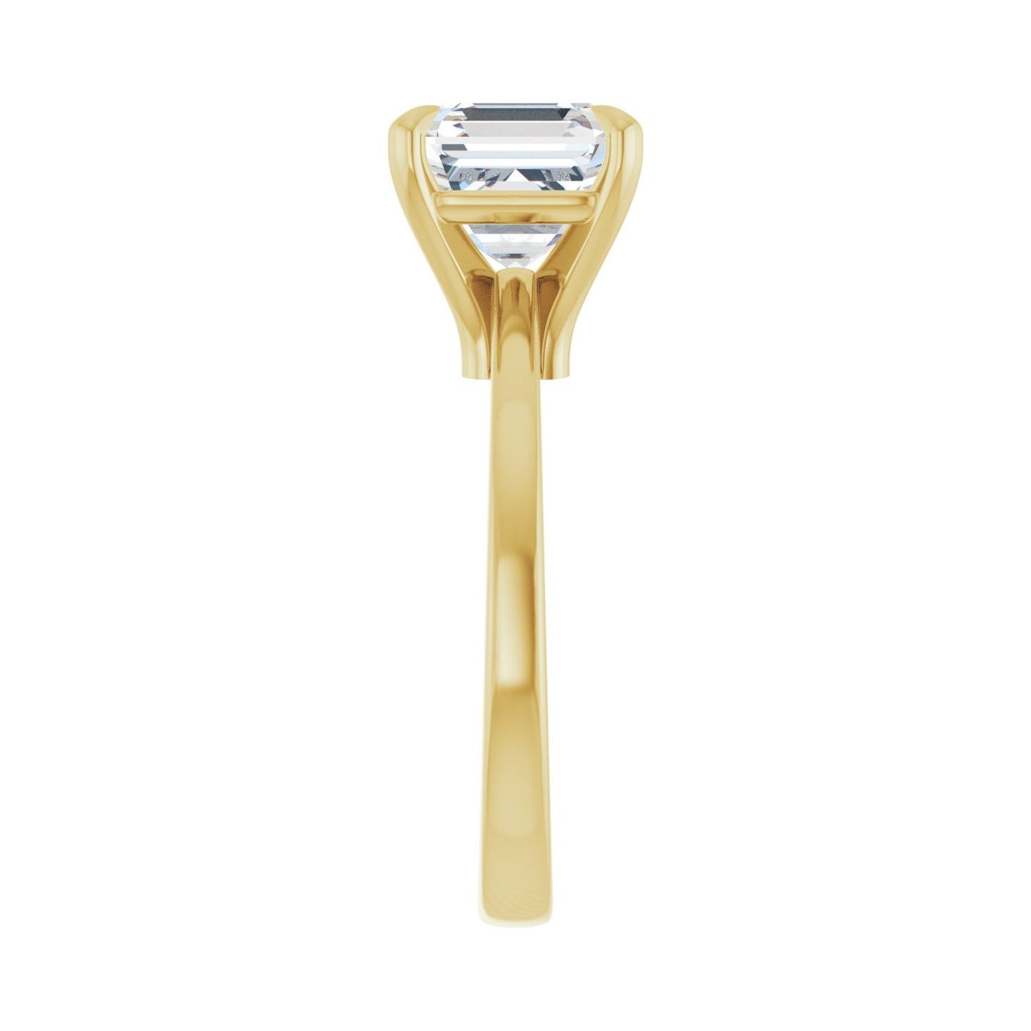 Asscher Claw-Prong Engagement Ring | Metal Type=14K Yellow Gold | Center Stone Size=3 CT | Image 4