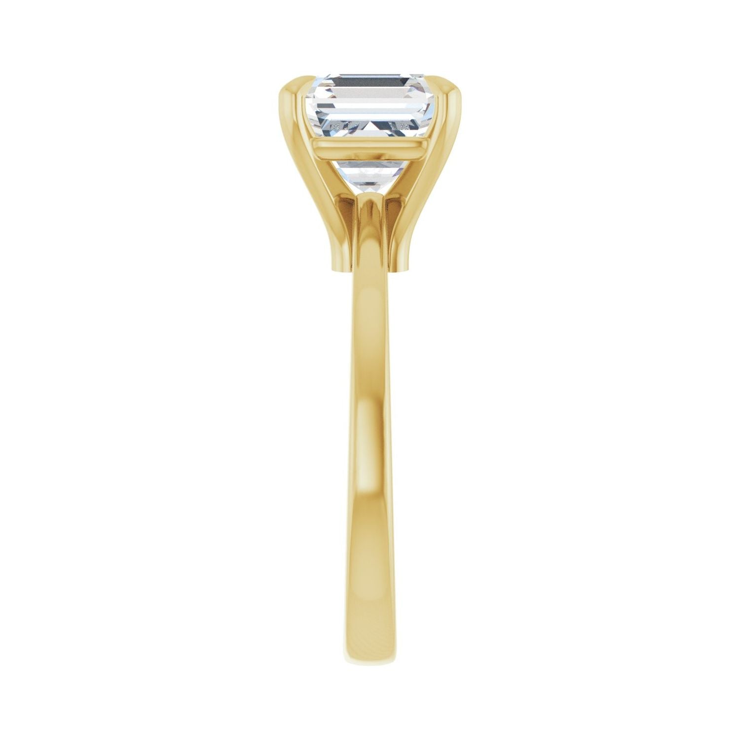 Asscher Claw-Prong Engagement Ring | Metal Type=14K Yellow Gold | Center Stone Size=3 CT | Image 4