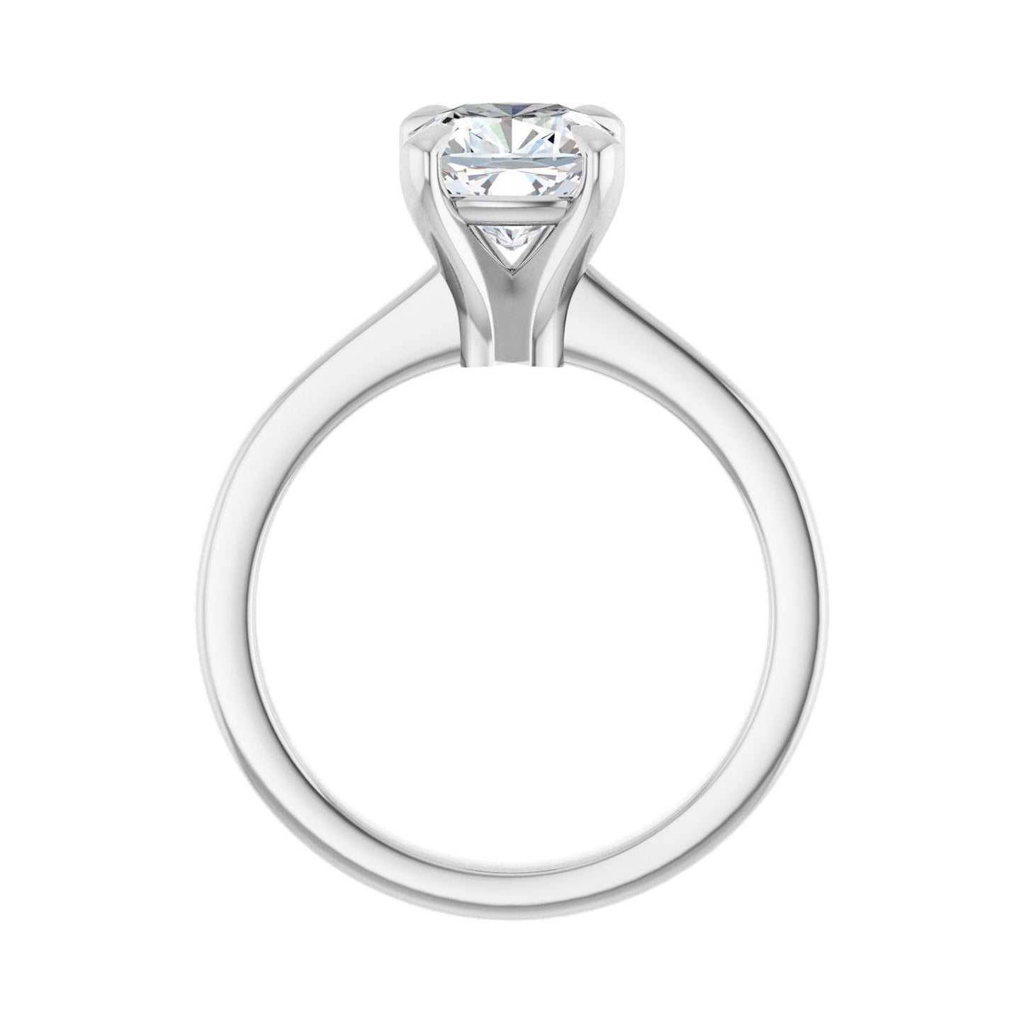 Cushion Claw-Prong Engagement Ring | Metal Type=14K White Gold | Center Stone Size=2 CT | Image 2