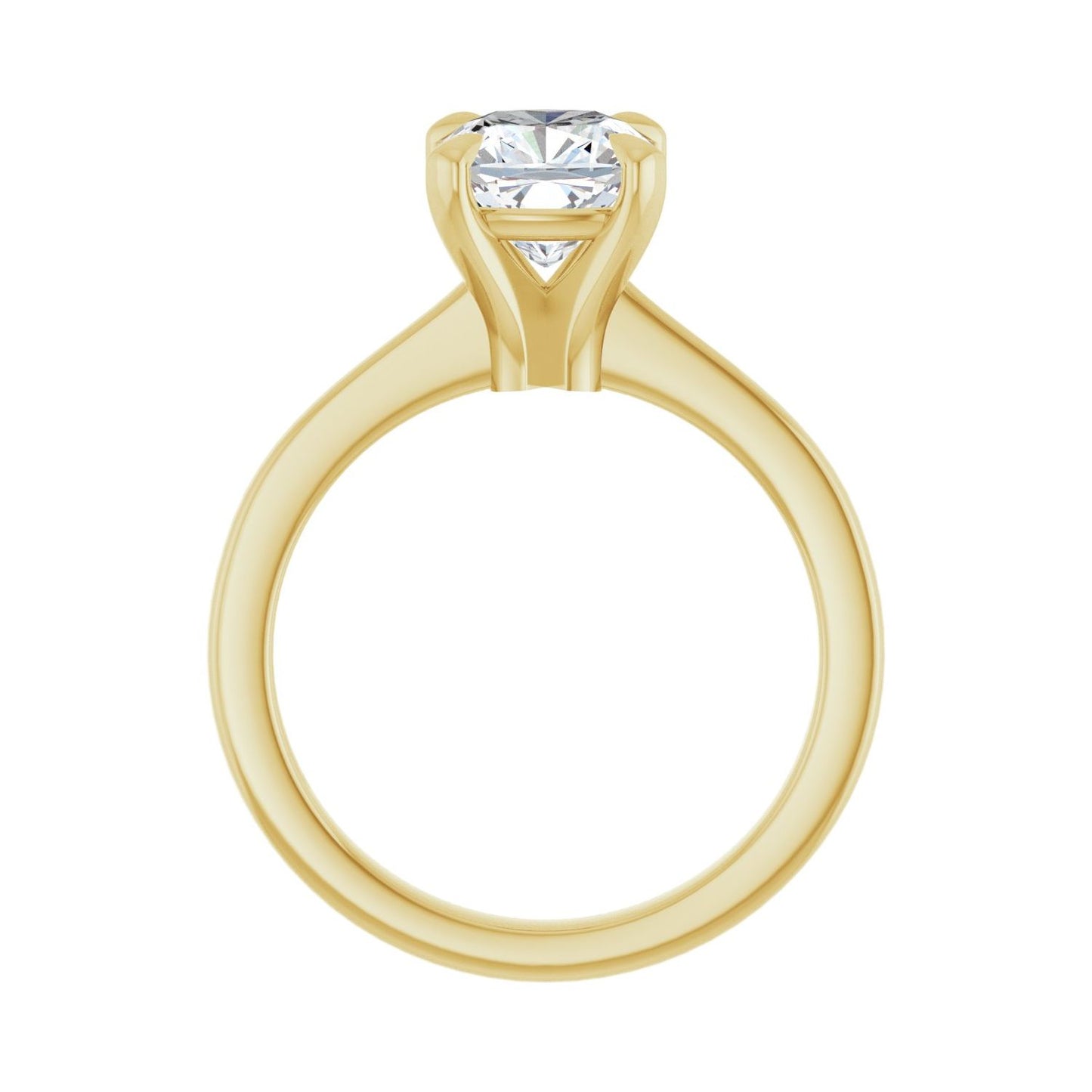 Cushion Claw-Prong Engagement Ring | Metal Type=14K Yellow Gold | Center Stone Size=2 CT | Image 2