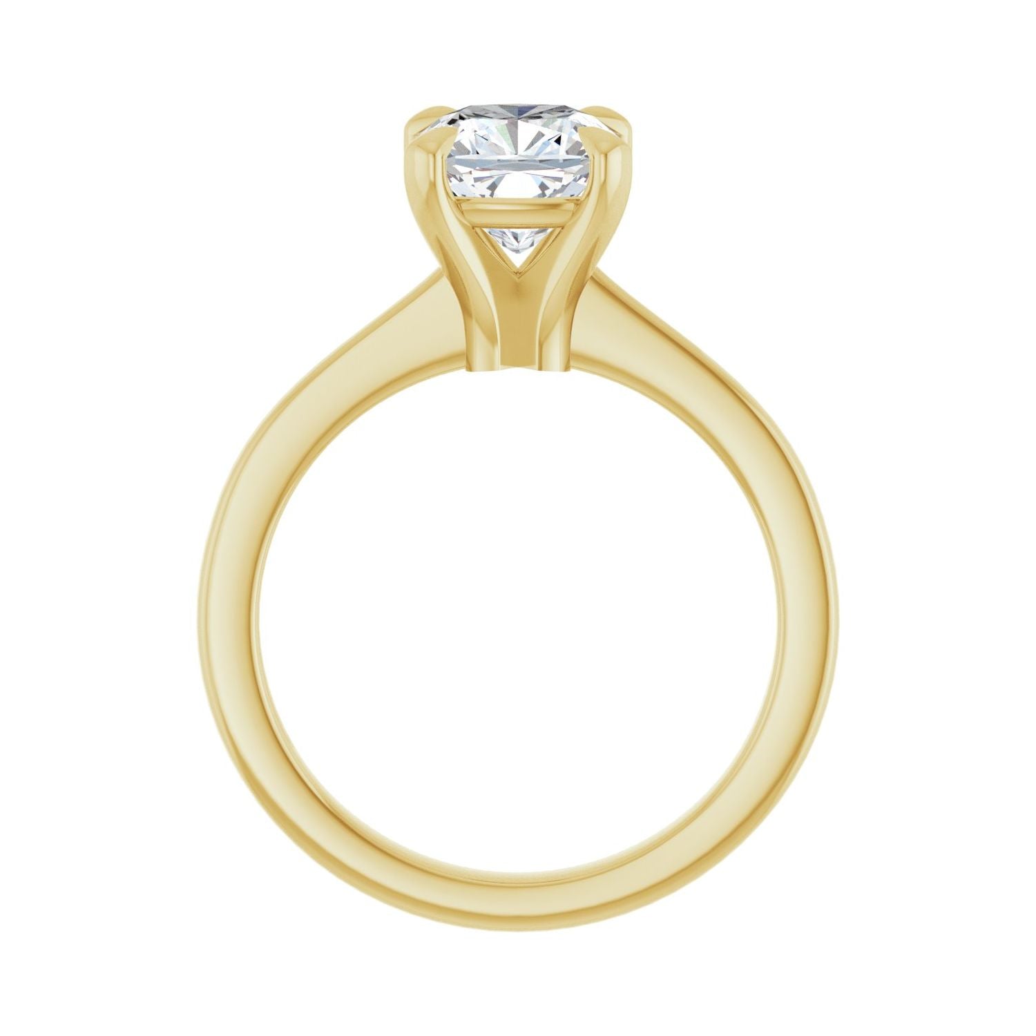 Cushion Claw-Prong Engagement Ring | Metal Type=14K Yellow Gold | Center Stone Size=2 CT | Image 2