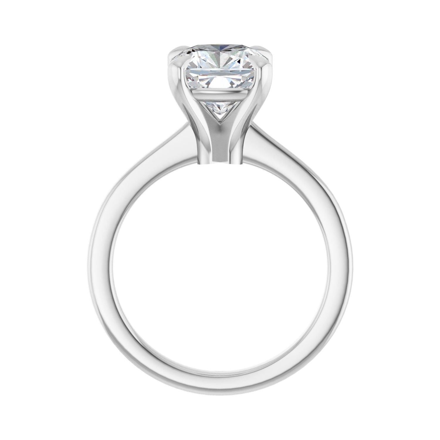 Cushion Claw-Prong Engagement Ring | Metal Type=14K White Gold | Center Stone Size=3 CT | Image 2