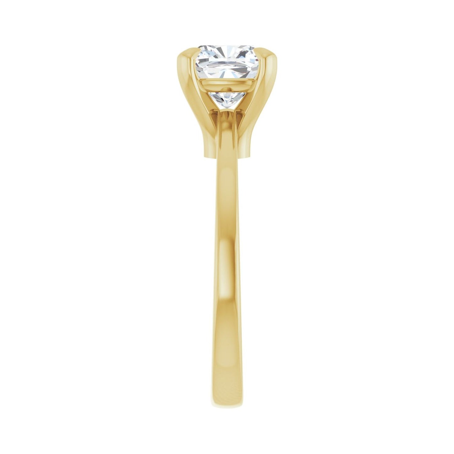 Cushion Claw-Prong Engagement Ring | Metal Type=14K Yellow Gold | Center Stone Size=2 CT | Image 4