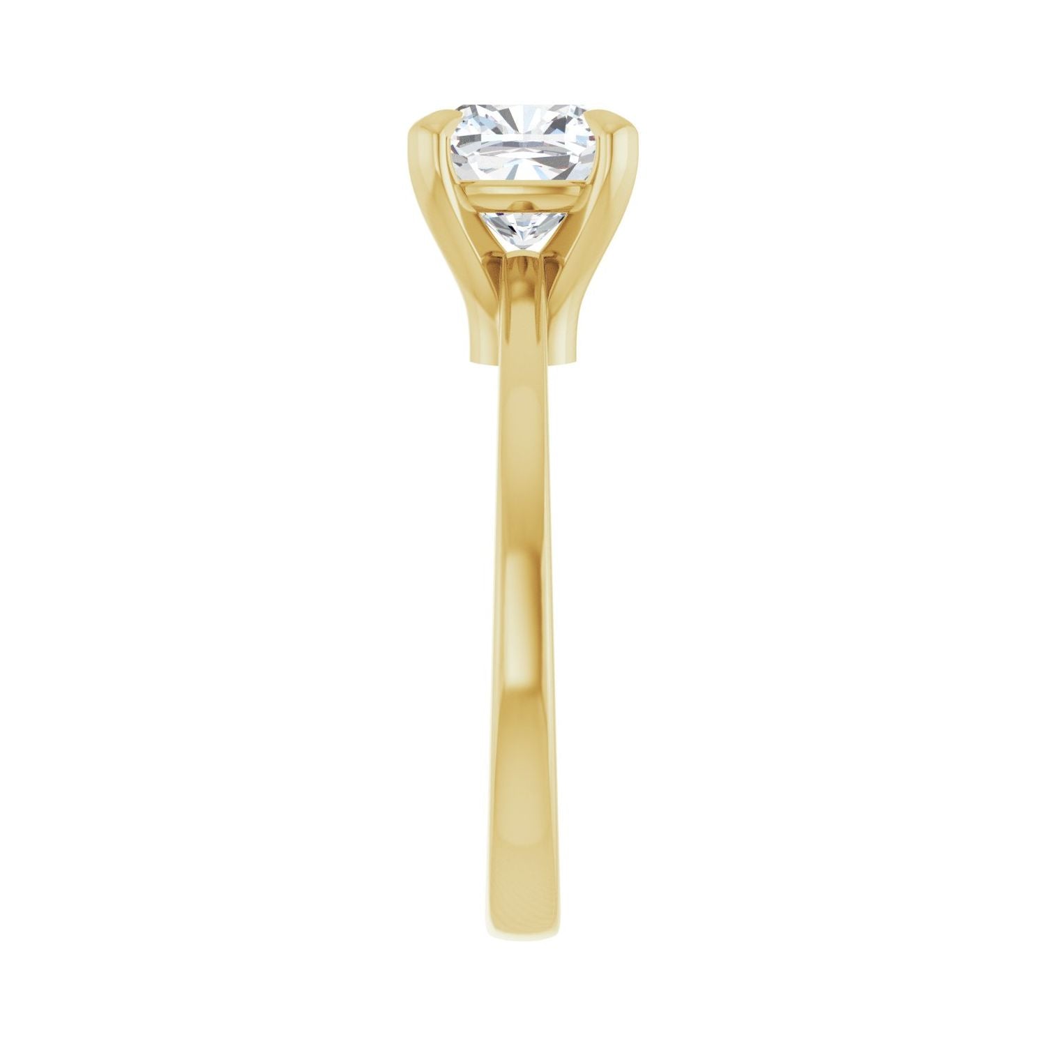 Cushion Claw-Prong Engagement Ring | Metal Type=14K Yellow Gold | Center Stone Size=2 CT | Image 4