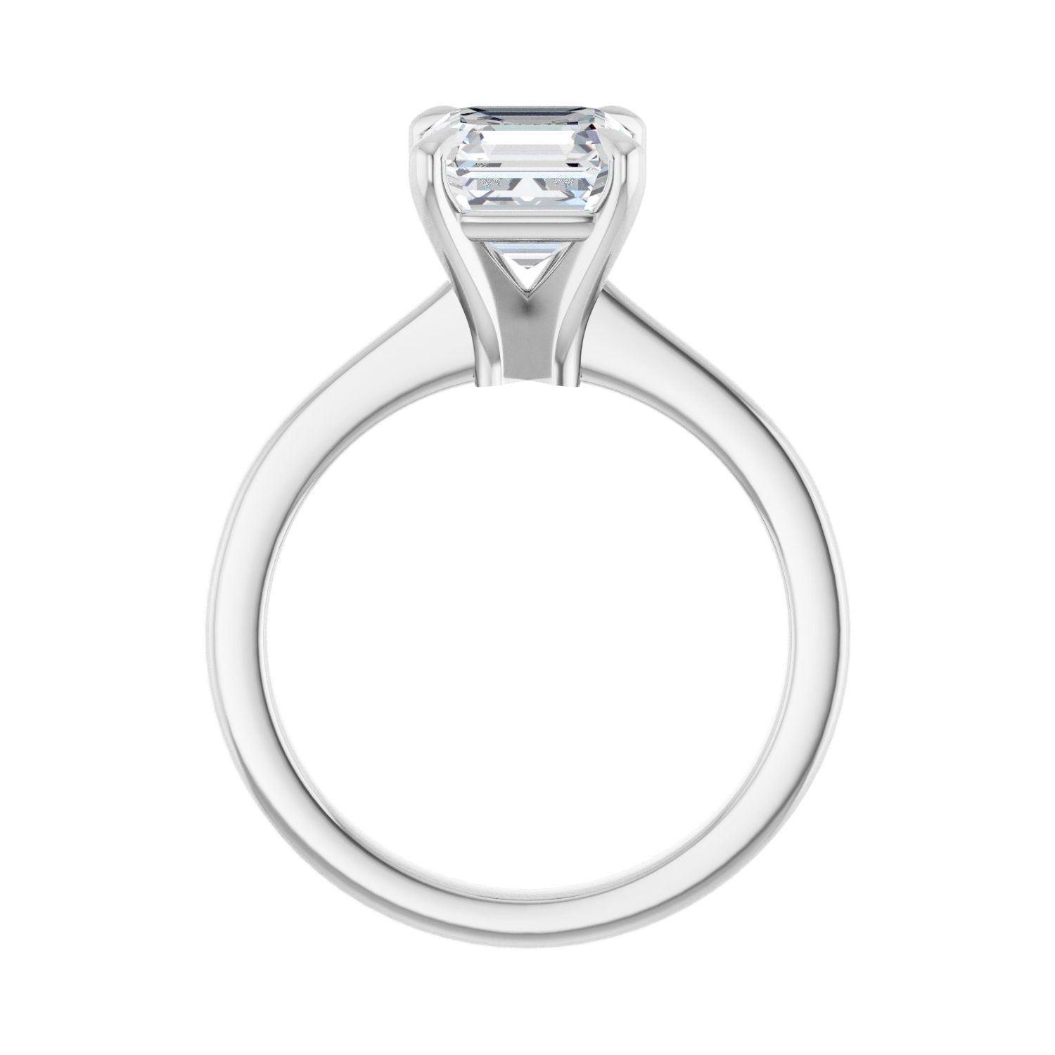 Asscher Claw-Prong Engagement Ring | Metal Type=14K White Gold | Center Stone Size=2 CT | Image 2