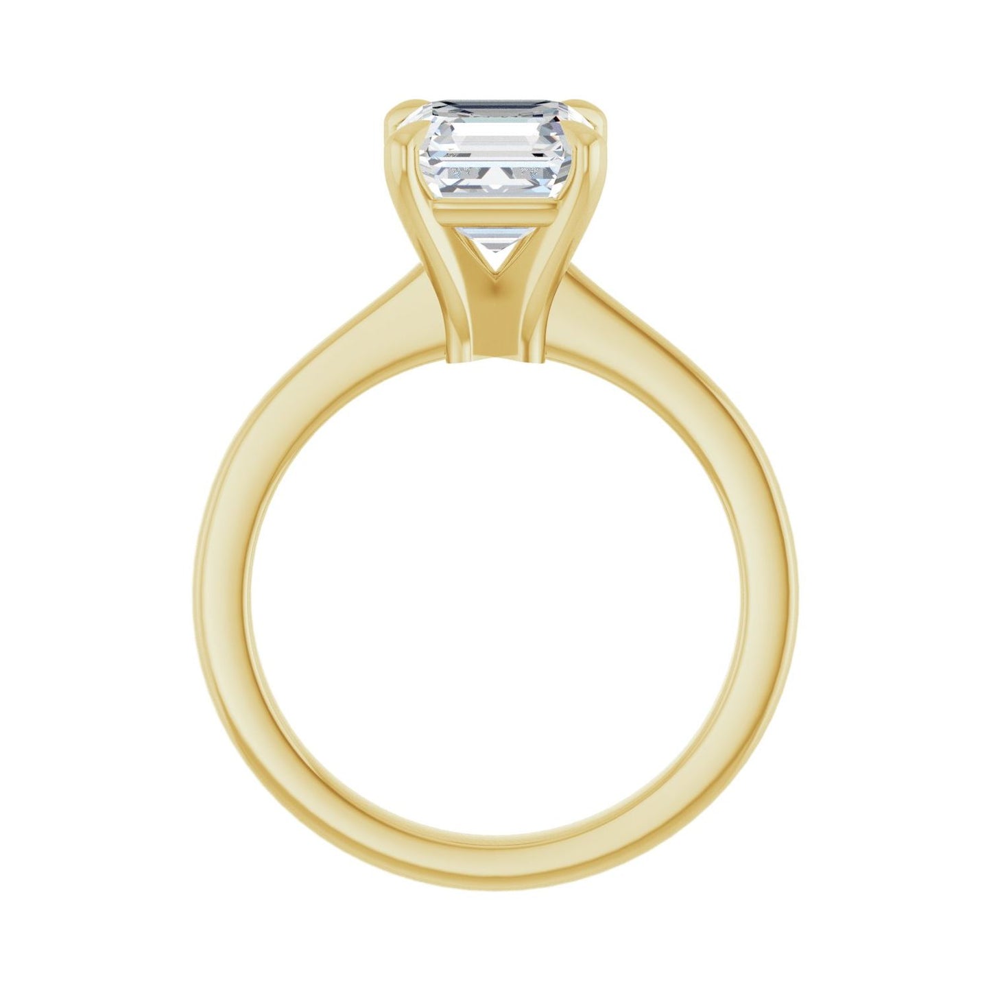 Asscher Claw-Prong Engagement Ring | Metal Type=14K Yellow Gold | Center Stone Size=2 CT | Image 2