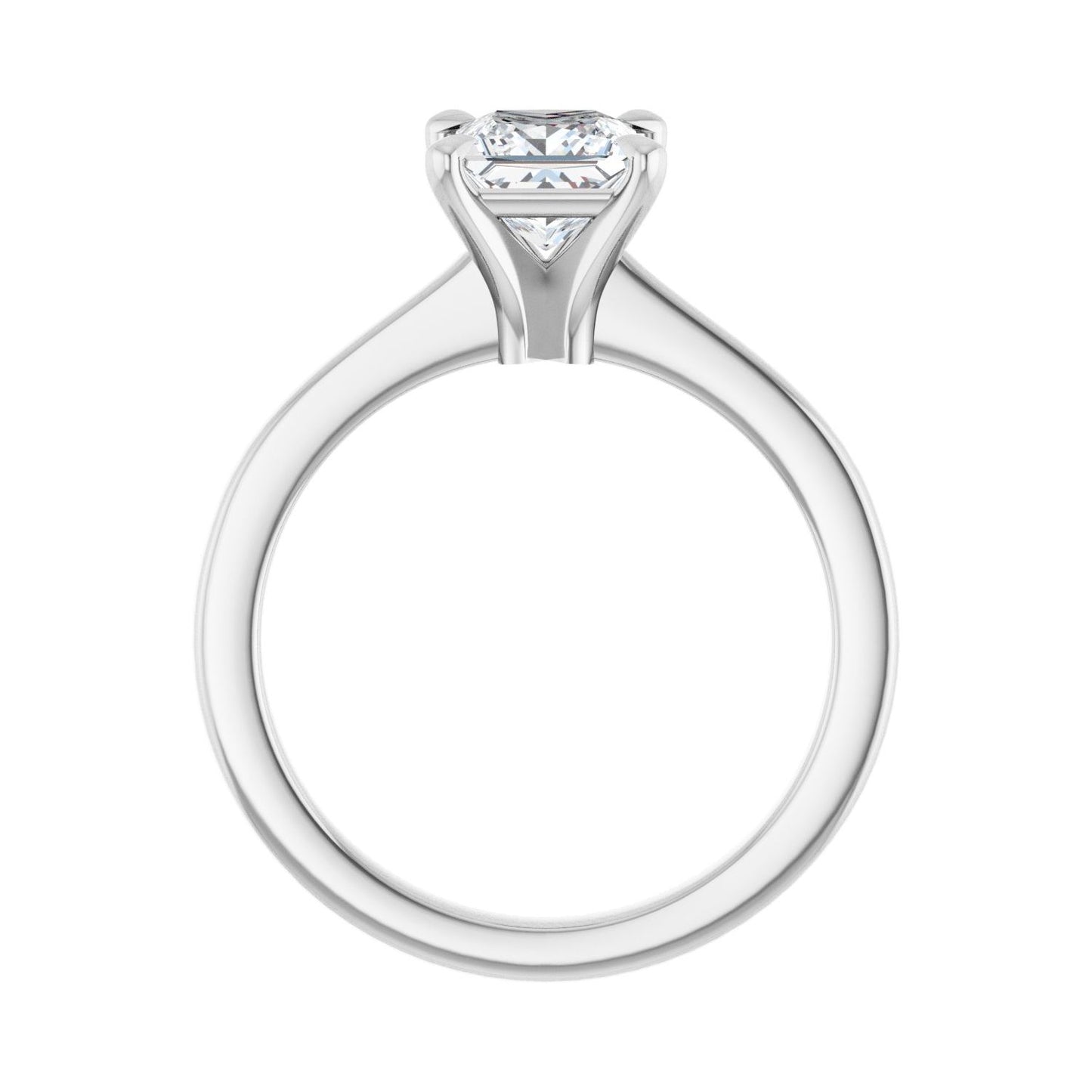 Square Claw-Prong Engagement Ring | Metal Type=14K White Gold | Center Stone Size=1 CT | Image 2