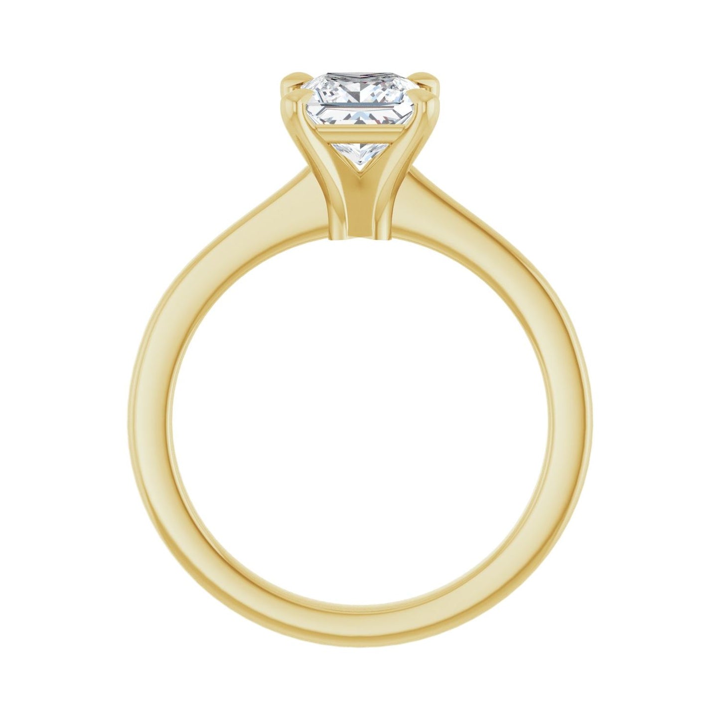Square Claw-Prong Engagement Ring | Metal Type=14K Yellow Gold | Center Stone Size=1 CT | Image 2