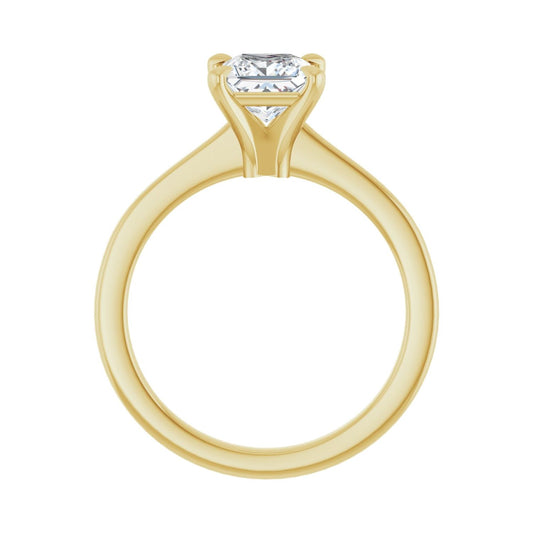 Square Claw-Prong Engagement Ring | Metal Type=14K Yellow Gold | Center Stone Size=1 CT | Image 2