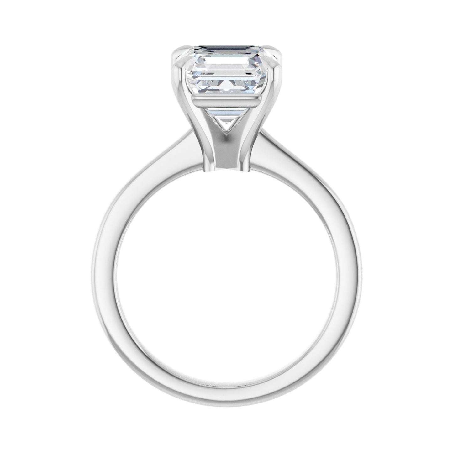 Asscher Claw-Prong Engagement Ring | Metal Type=14K White Gold | Center Stone Size=3 CT | Image 2