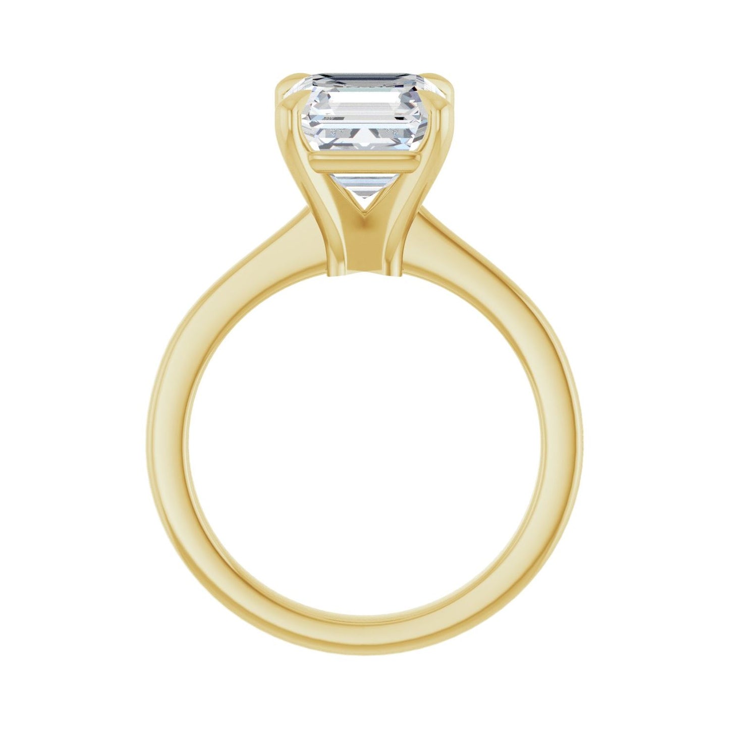 Asscher Claw-Prong Engagement Ring | Metal Type=14K Yellow Gold | Center Stone Size=3 CT | Image 2