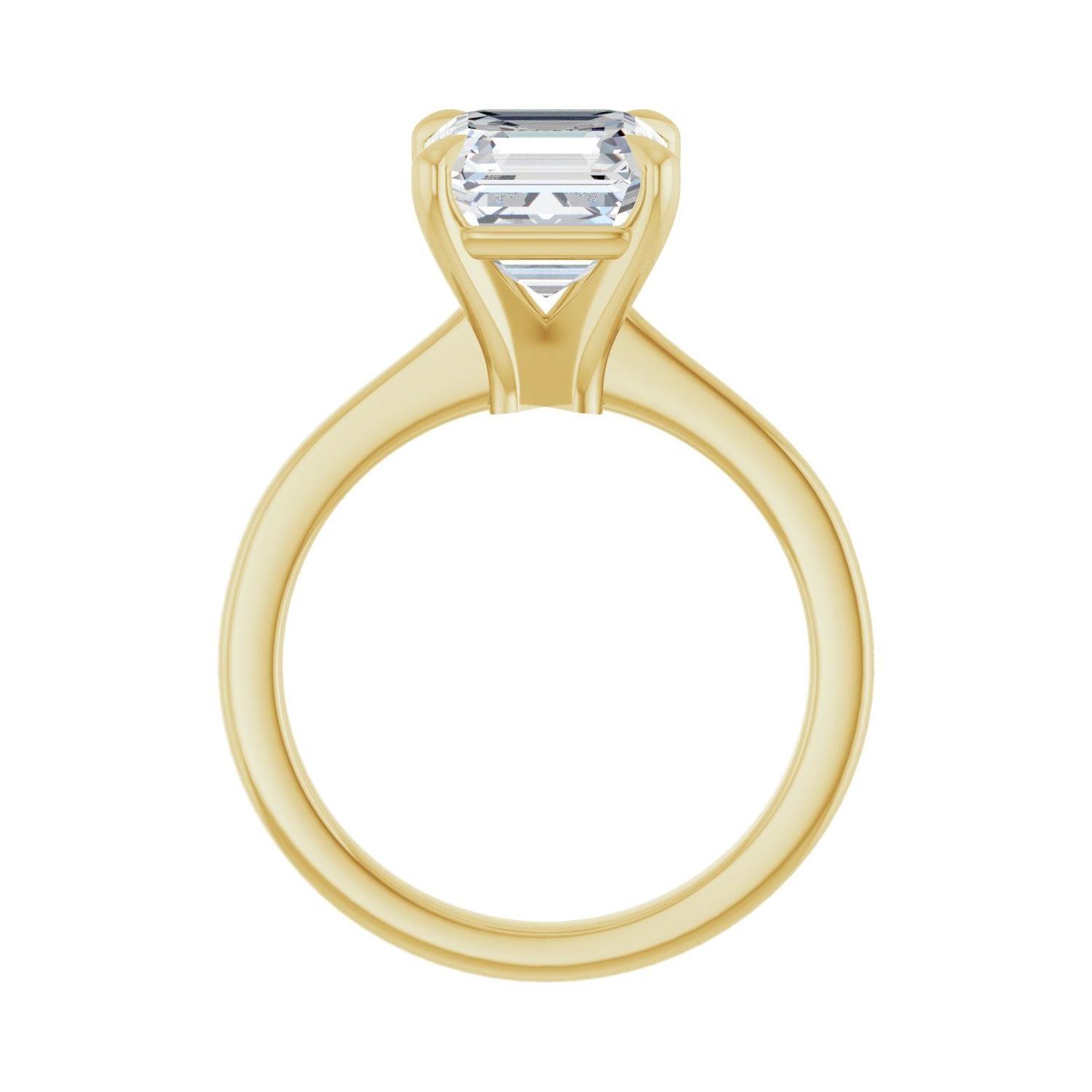 Asscher Claw-Prong Engagement Ring | Metal Type=14K Yellow Gold | Center Stone Size=3 CT | Image 2