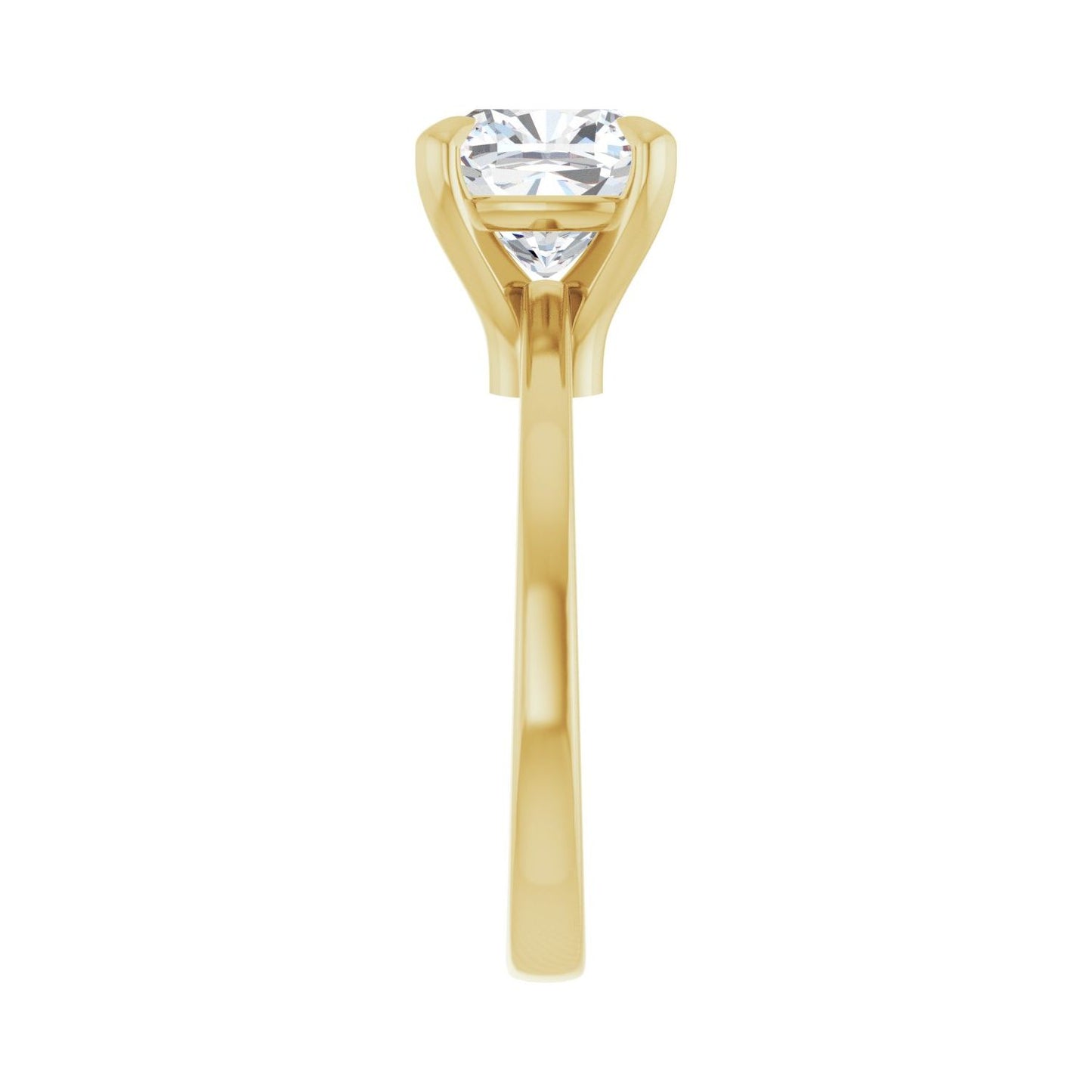 Cushion Claw-Prong Engagement Ring | Metal Type=14K Yellow Gold | Center Stone Size=3 CT | Image 4