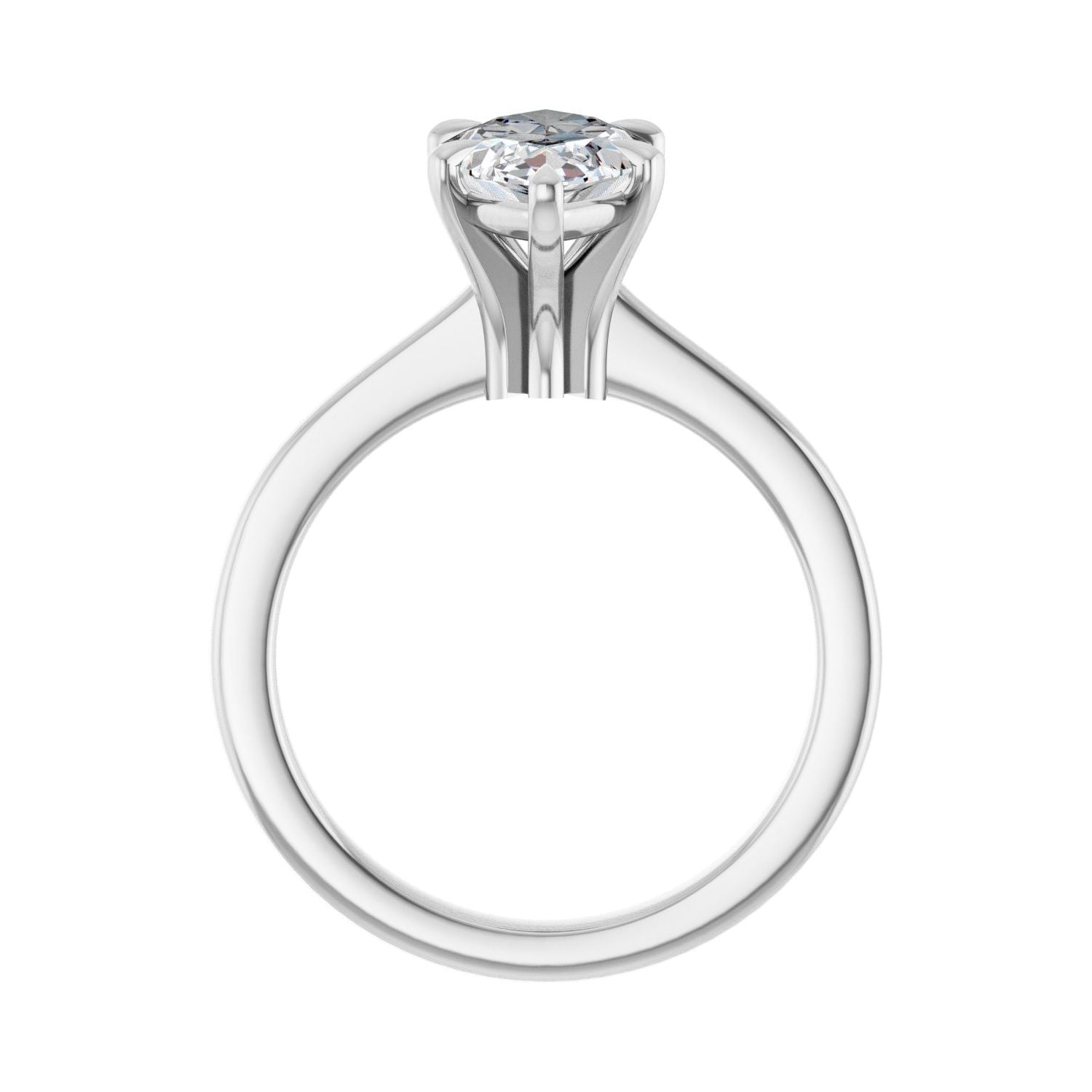 Marquise Claw-Prong Engagement Ring | Metal Type=14K White Gold | Center Stone Size=2 CT | Image 2