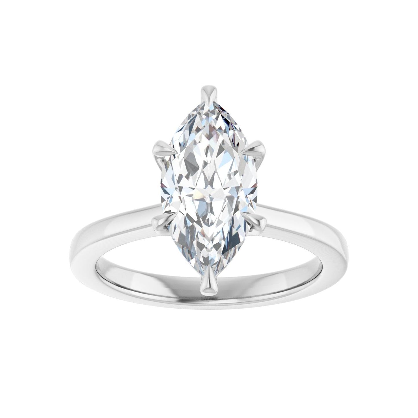 Marquise Claw-Prong Engagement Ring | Metal Type=14K White Gold | Center Stone Size=2 CT | Image 3