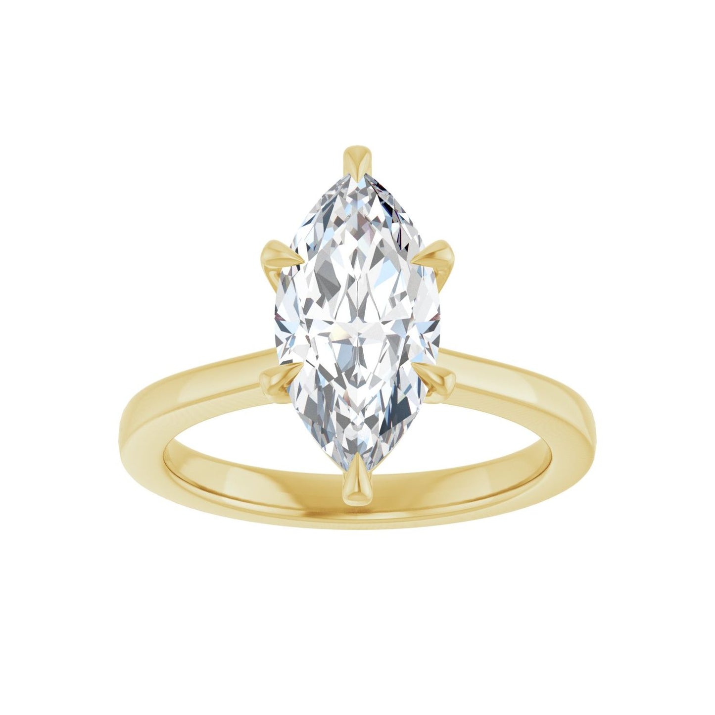 Marquise Claw-Prong Engagement Ring | Metal Type=14K Yellow Gold | Center Stone Size=2 CT | Image 3