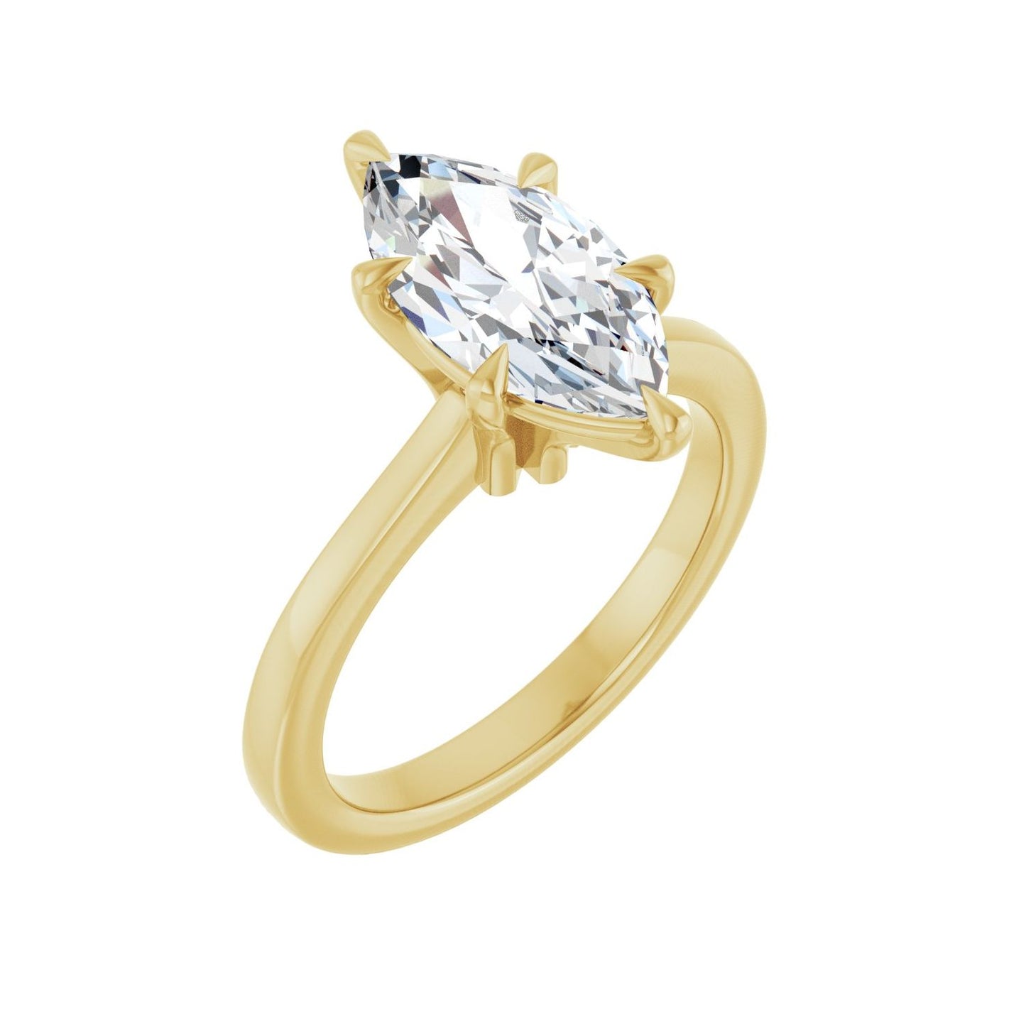 Marquise Claw-Prong Engagement Ring | Metal Type=14K Yellow Gold | Center Stone Size=2 CT | Image 1