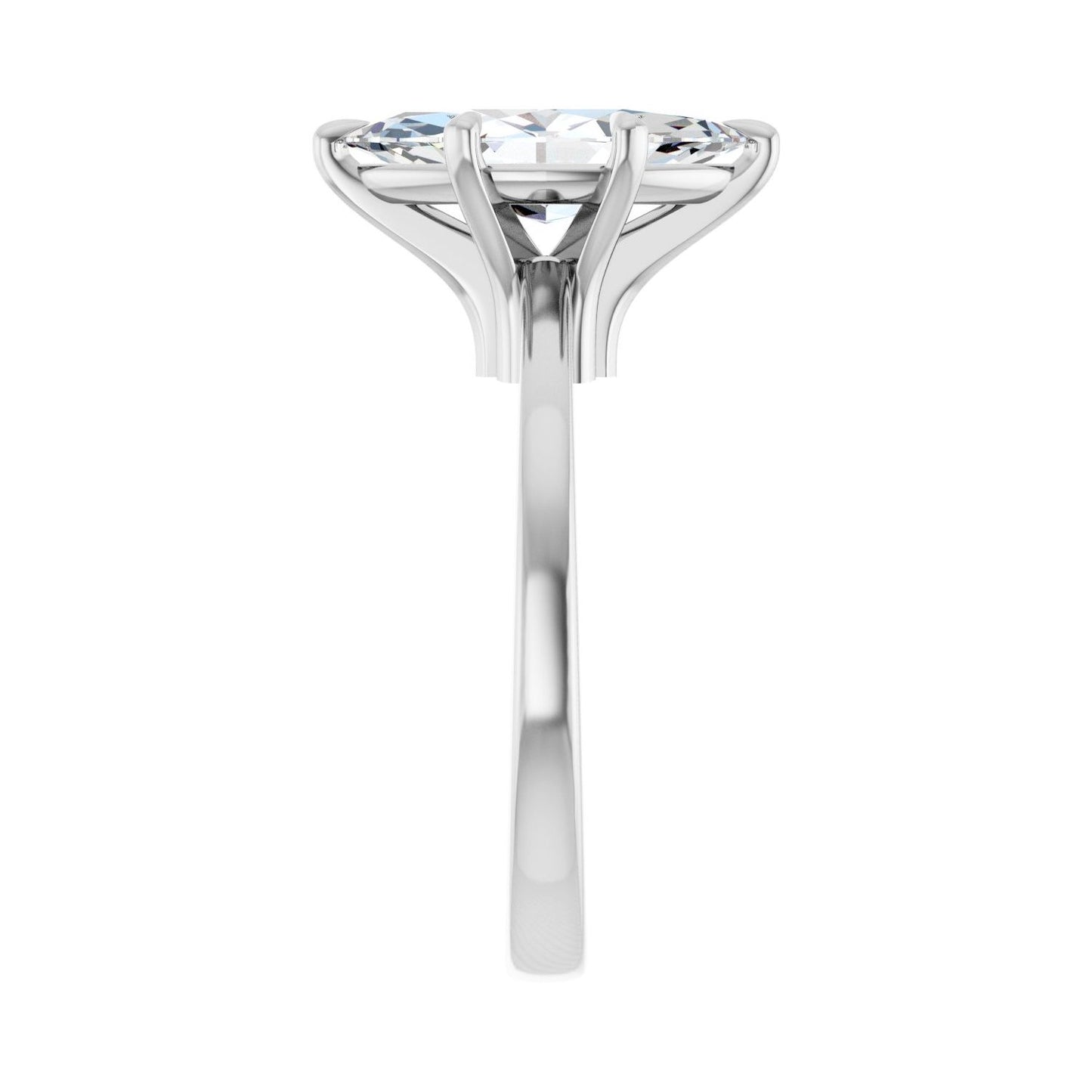 Marquise Claw-Prong Engagement Ring | Metal Type=14K White Gold | Center Stone Size=2 CT | Image 4