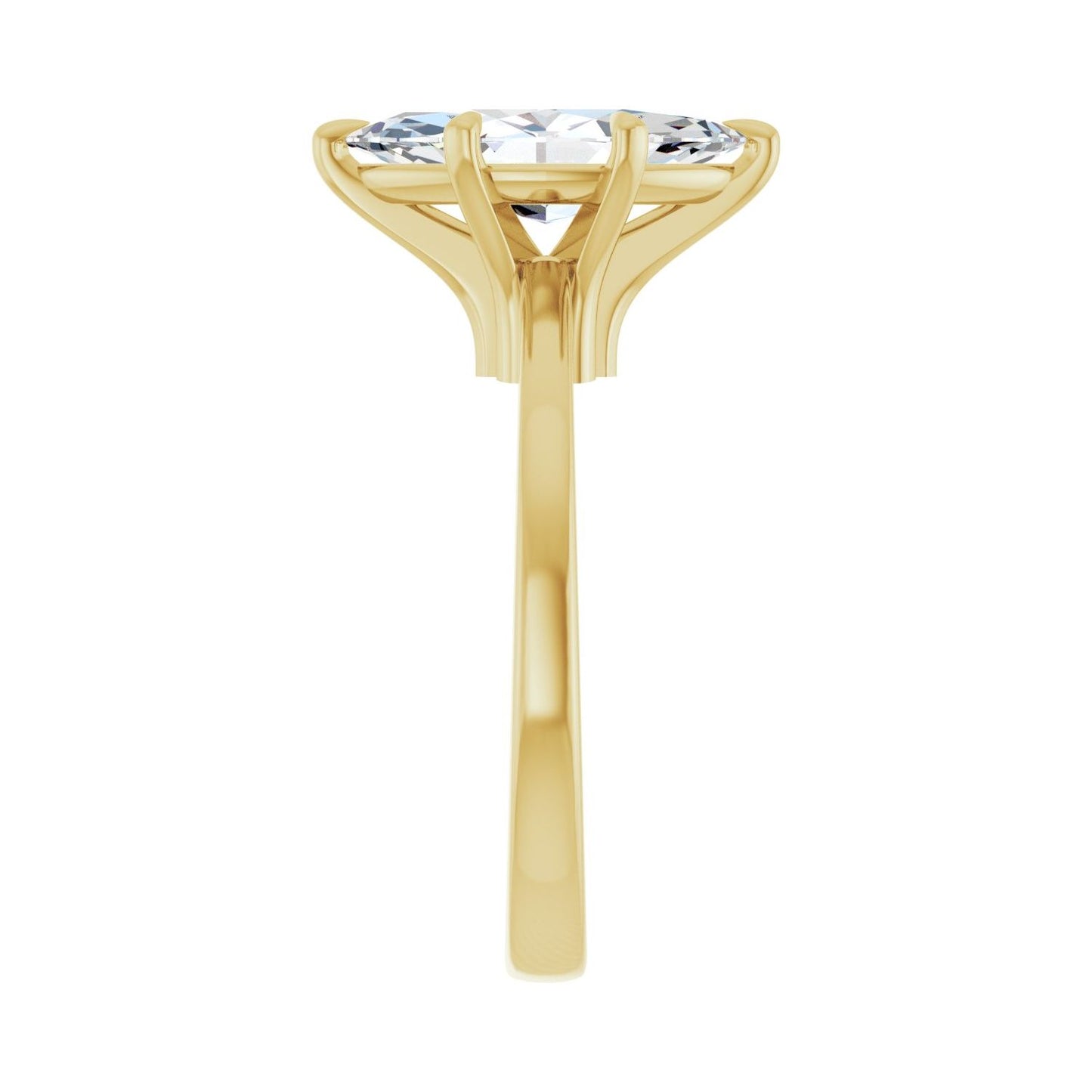 Marquise Claw-Prong Engagement Ring | Metal Type=14K Yellow Gold | Center Stone Size=2 CT | Image 4