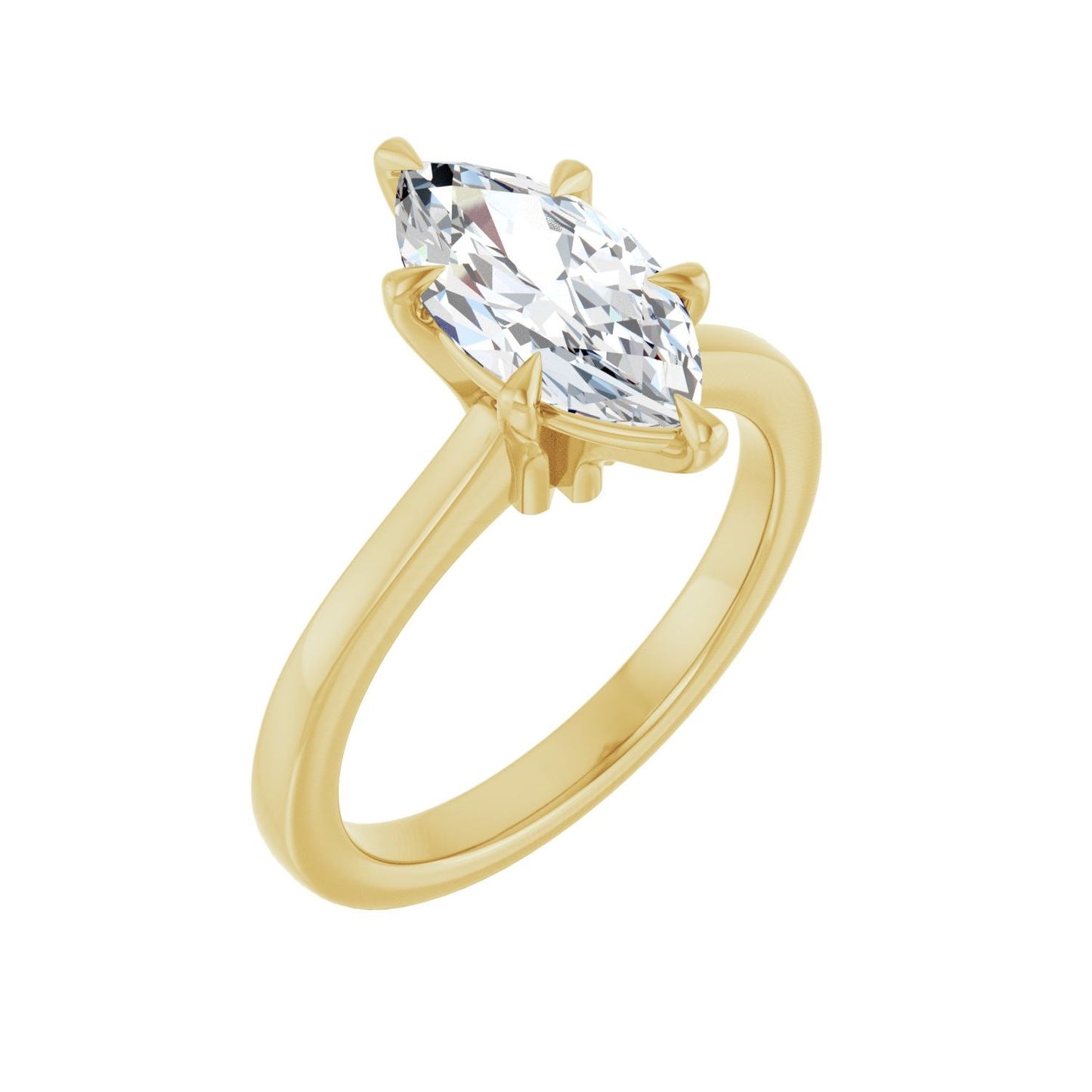 Marquise Claw-Prong Engagement Ring | Metal Type=14K Yellow Gold | Center Stone Size=1.5 CT | Image 1