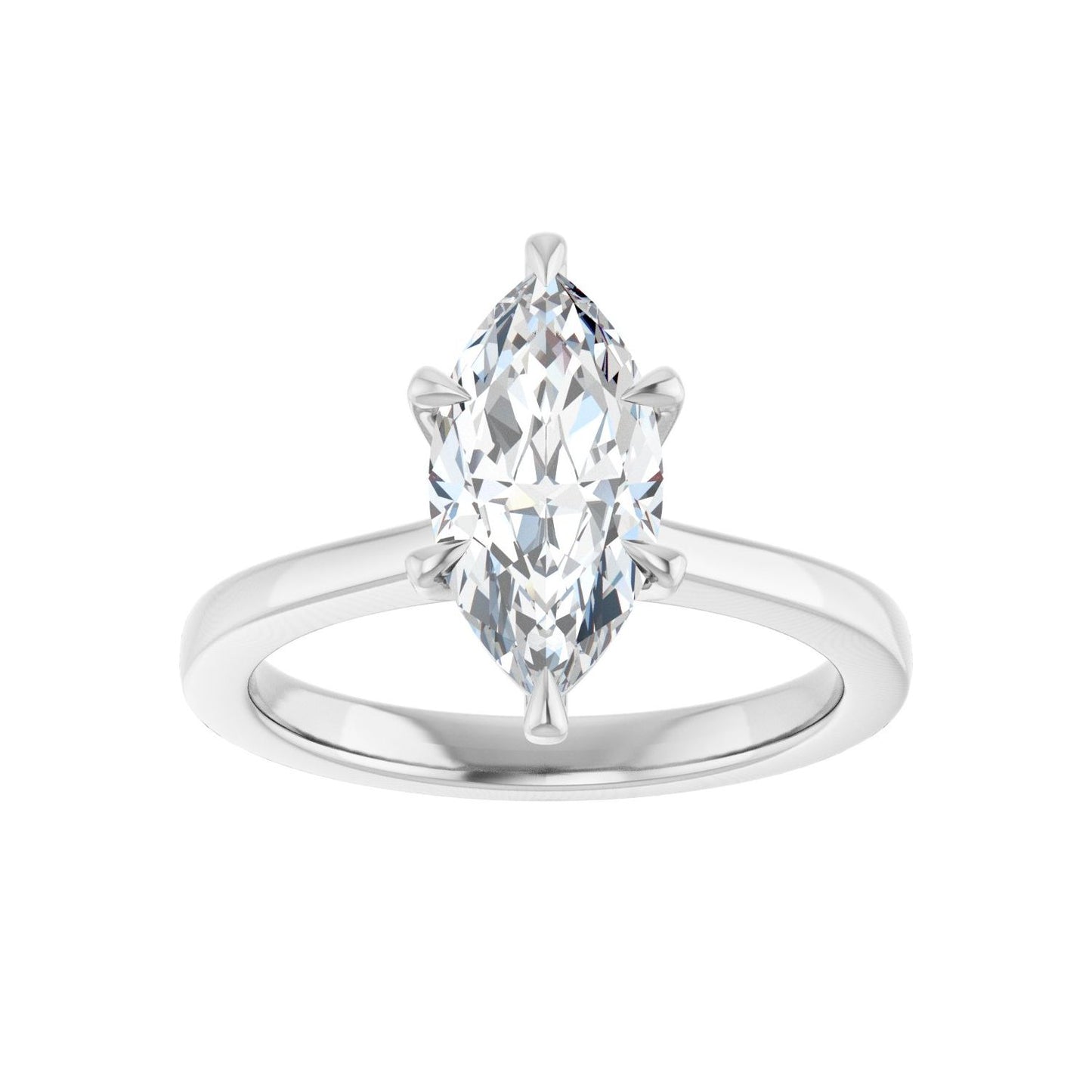 Marquise Claw-Prong Engagement Ring | Metal Type=14K White Gold | Center Stone Size=1.5 CT | Image 3