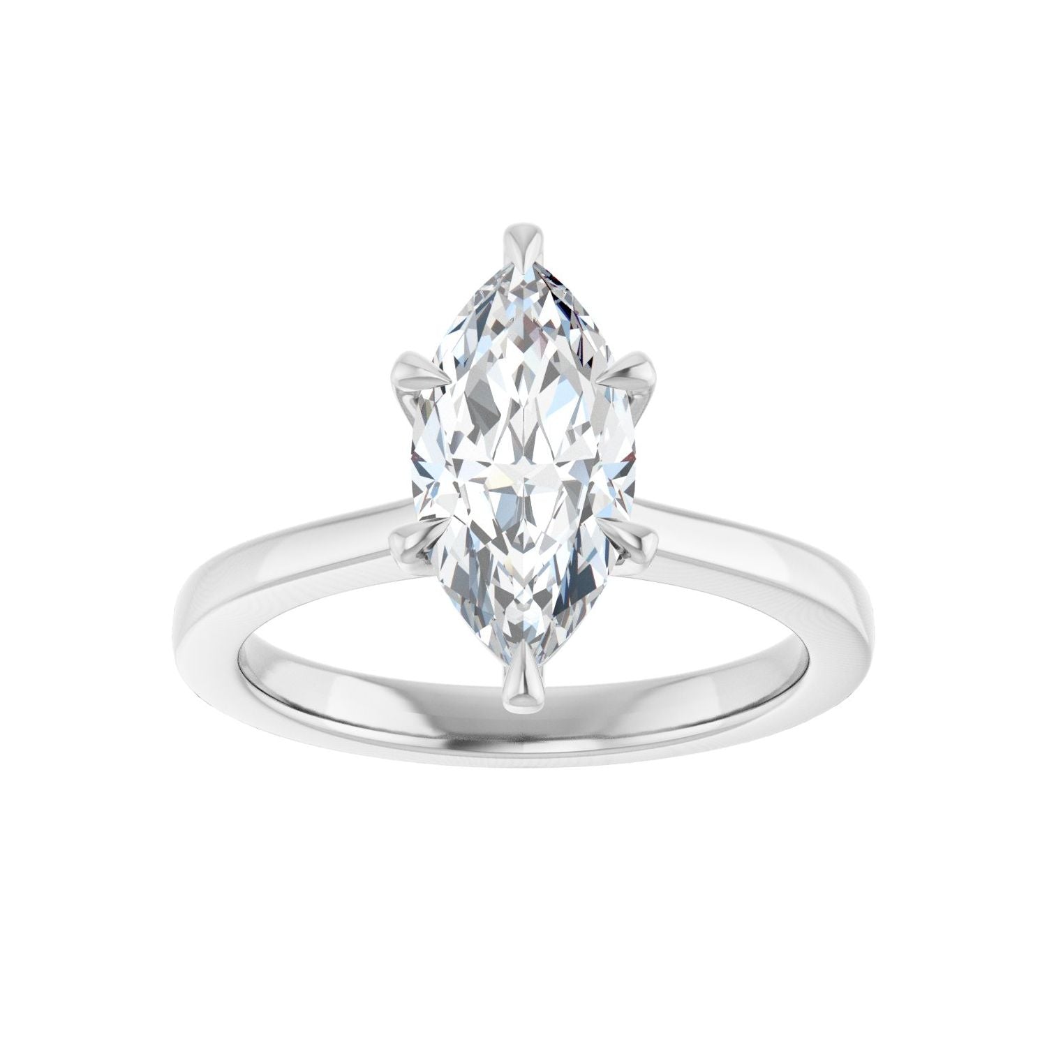 Marquise Claw-Prong Engagement Ring | Metal Type=14K White Gold | Center Stone Size=1.5 CT | Image 3