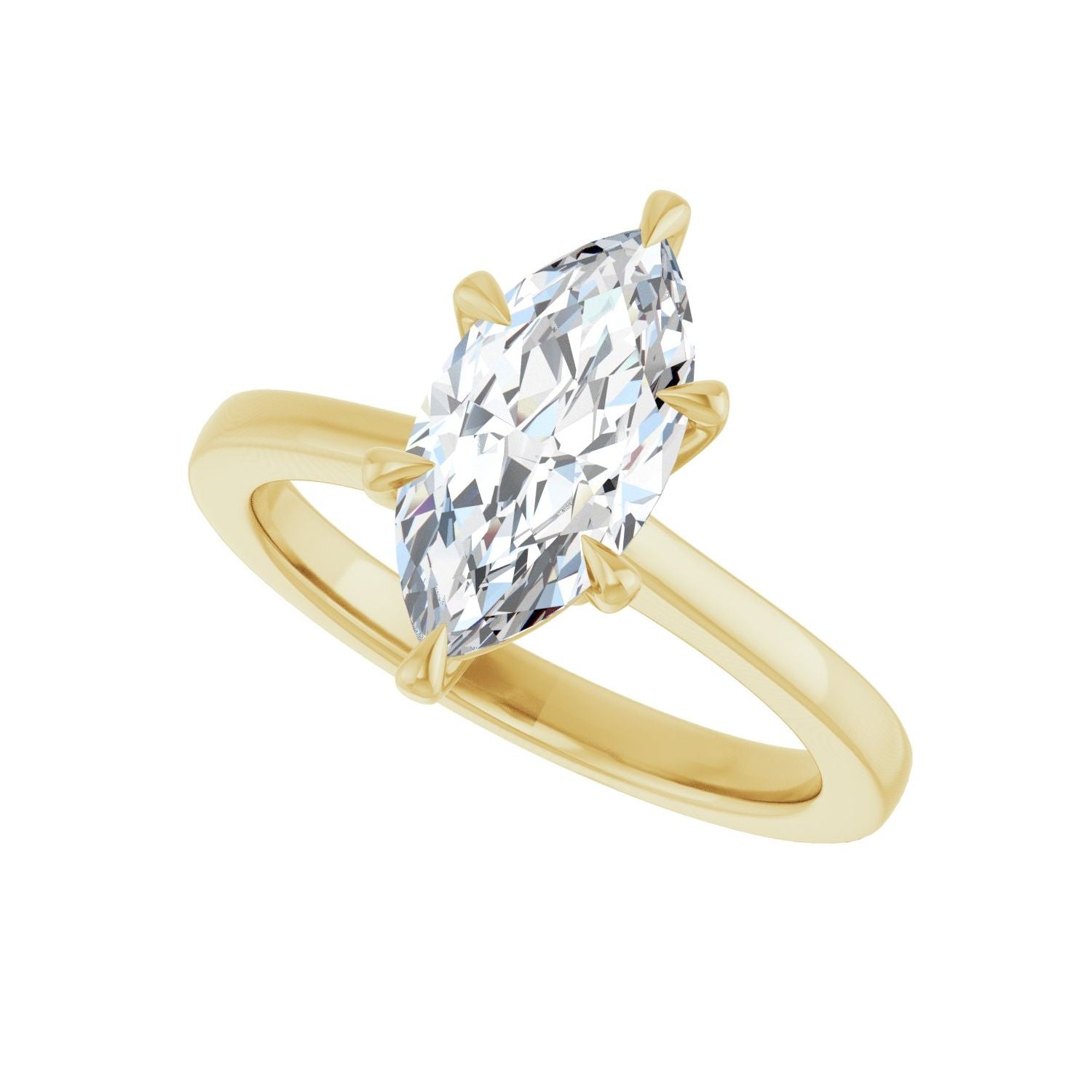 Marquise Claw-Prong Engagement Ring | Metal Type=14K Yellow Gold | Center Stone Size=1.5 CT | Image 5
