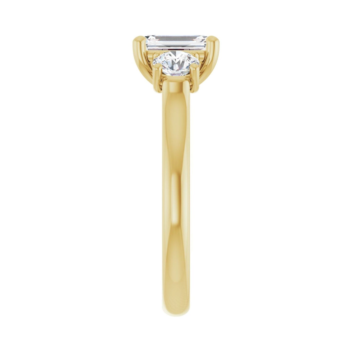 Emerald Three-Stone Engagement Ring | Metal Type=14K Yellow Gold | Center Stone Size=1.5 CT | Image 4