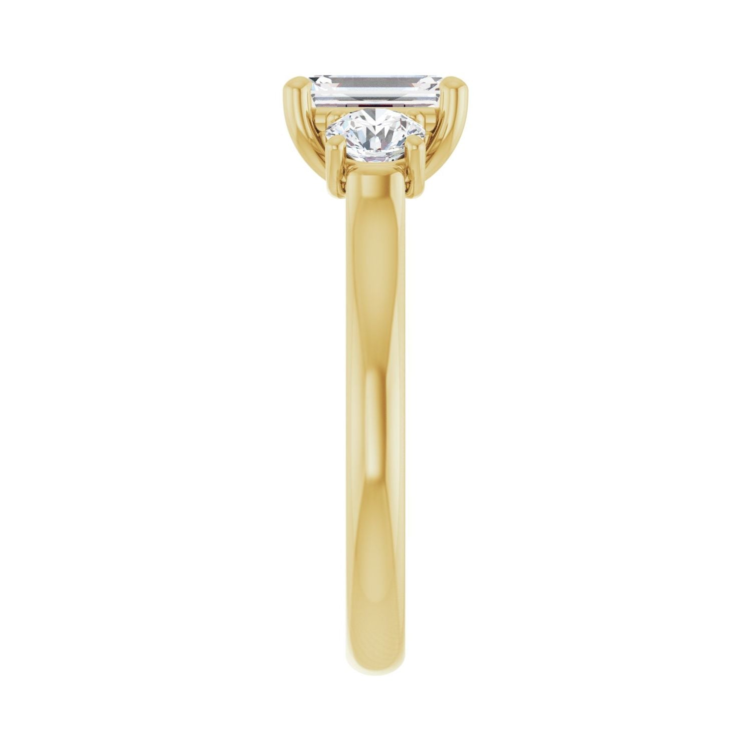 Emerald Three-Stone Engagement Ring | Metal Type=14K Yellow Gold | Center Stone Size=1.5 CT | Image 4